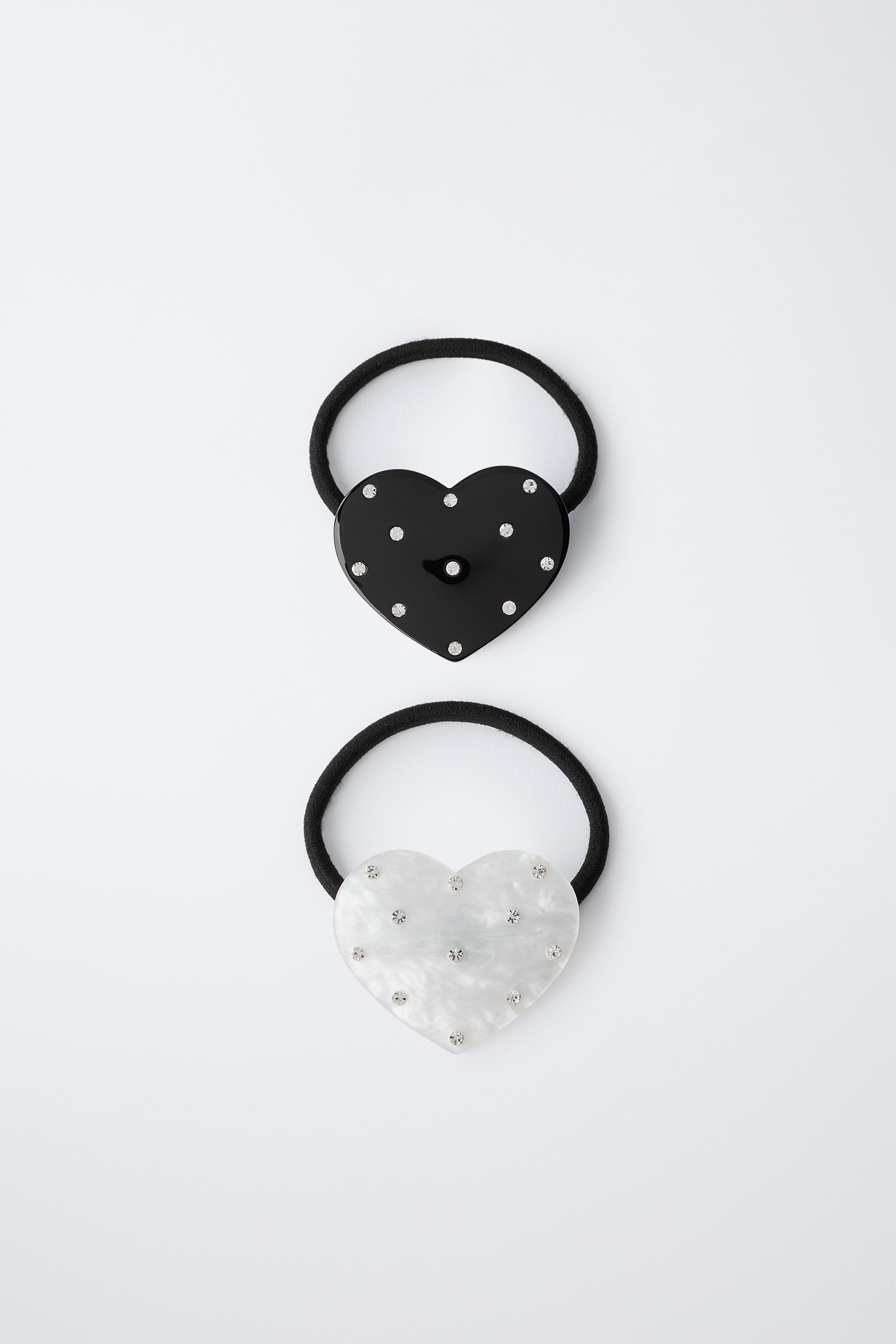 TWO-PACK OF GLITTER HEART HAIR TIES