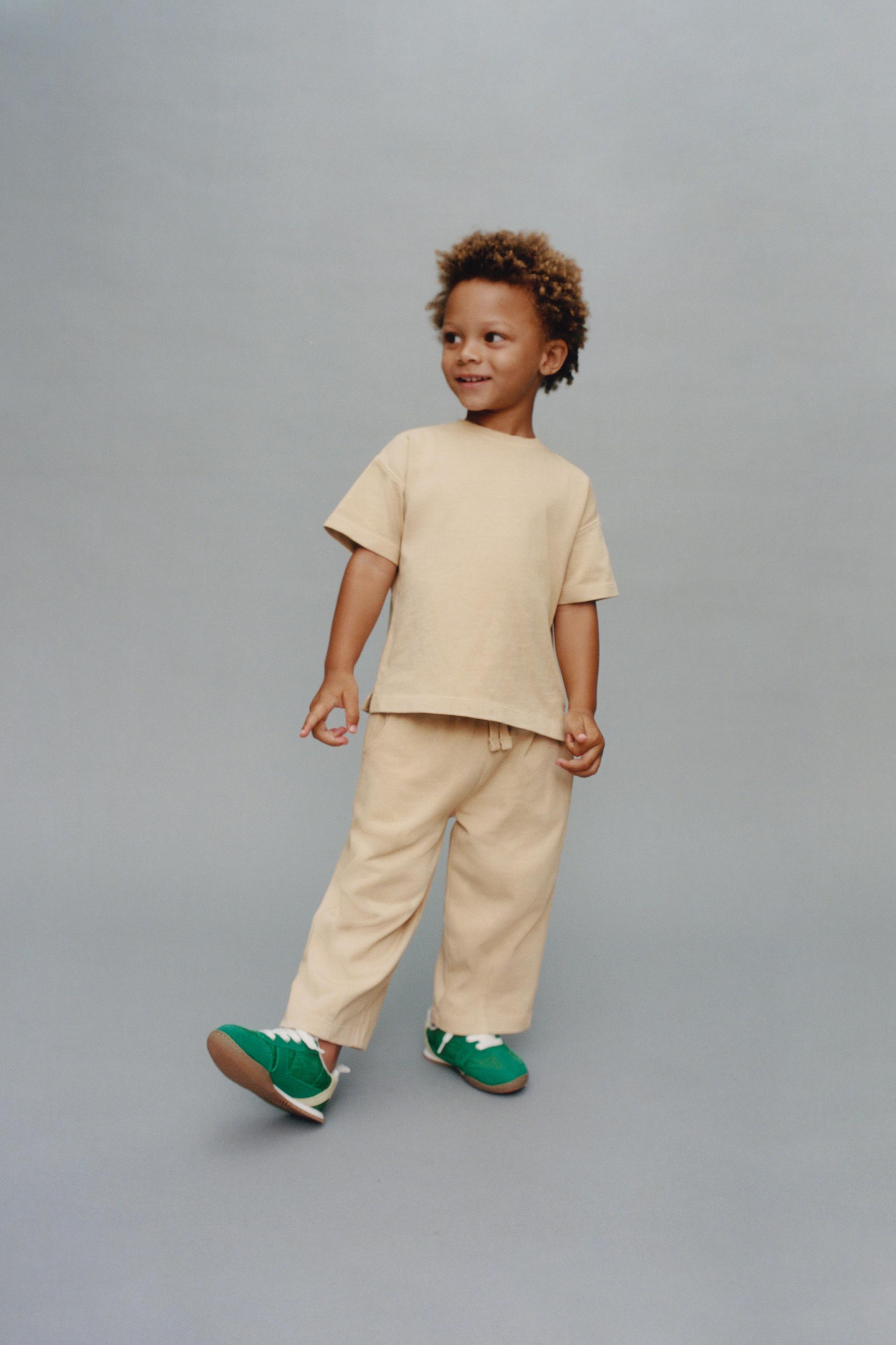 PLAIN WIDE LEG T-SHIRT AND PANTS SET