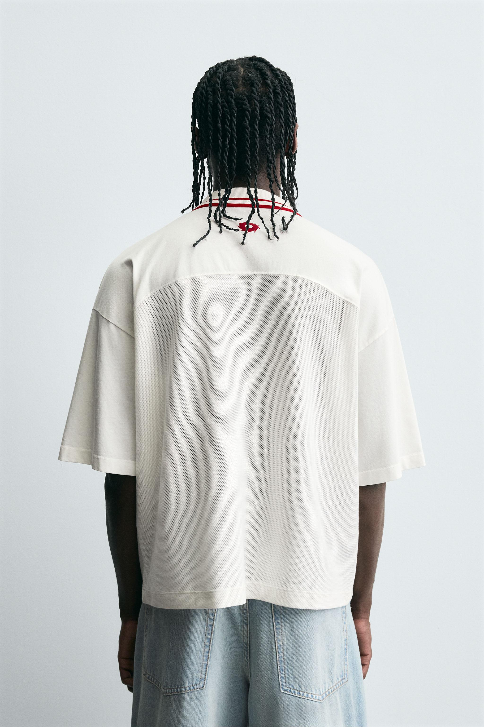 RETRO SOCCER PRINT POLO SHIRT