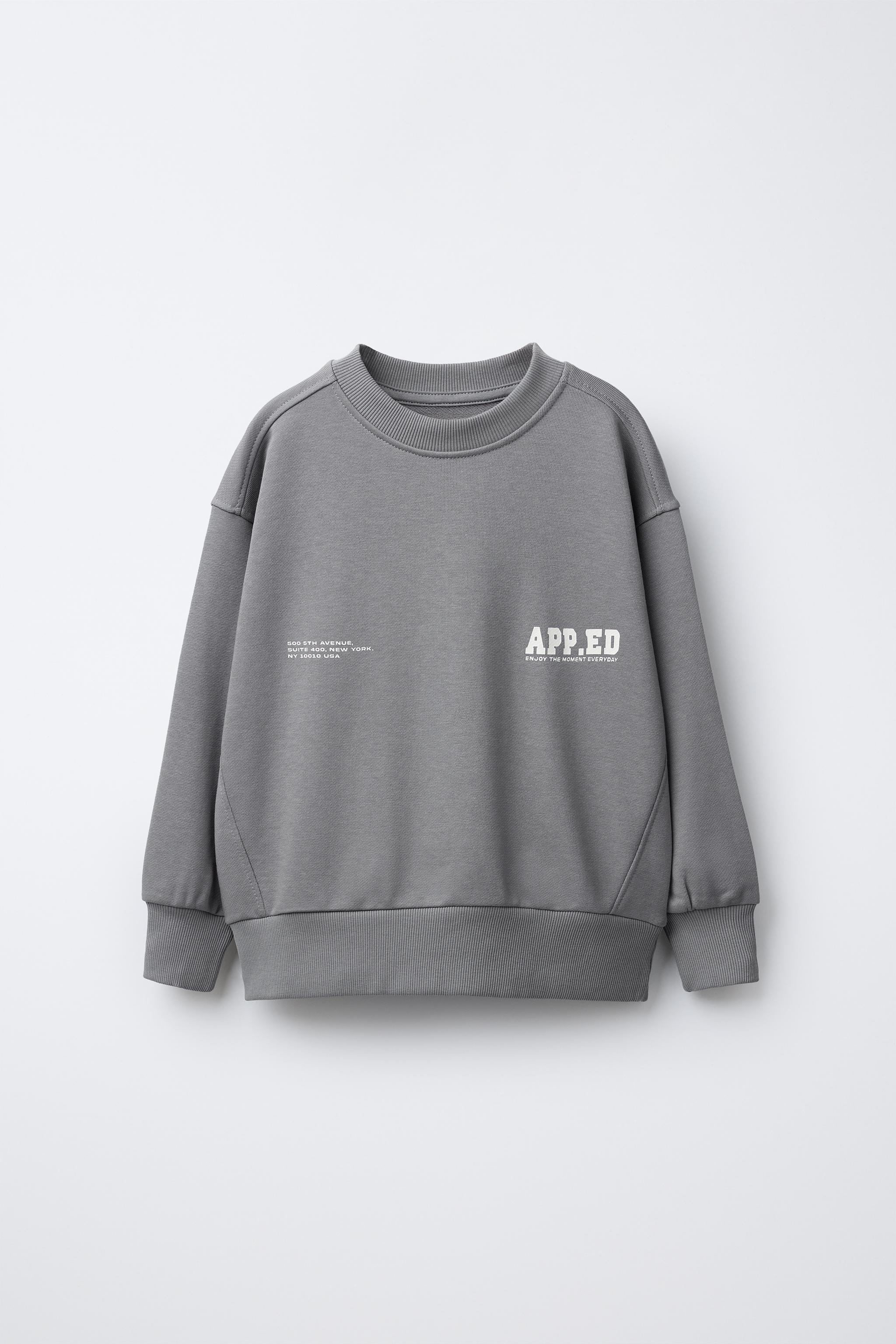 TEXT PRINT SWEATSHIRT AND JOGGER PANTS SET