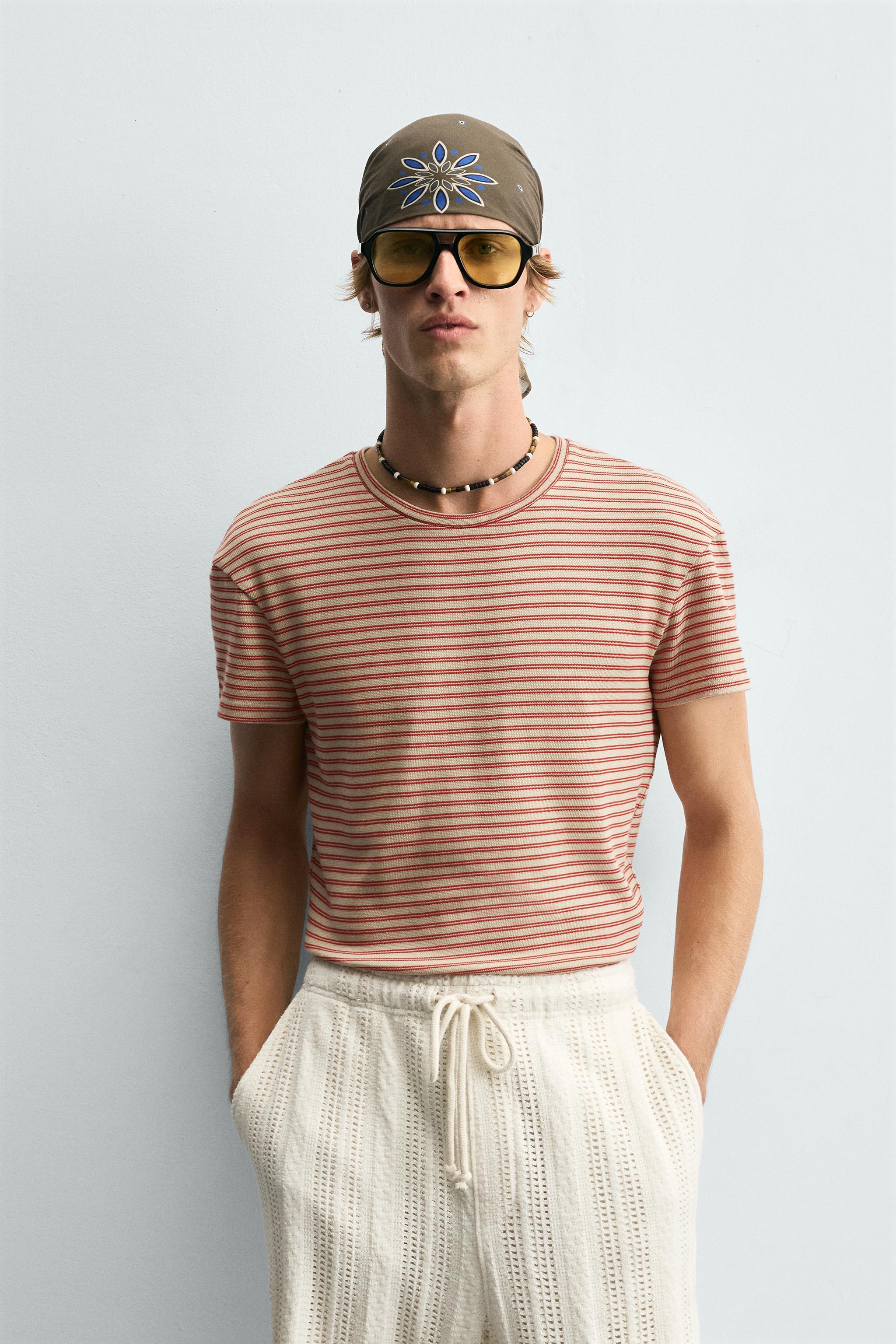 STRIPED JACQUARD T-SHIRT