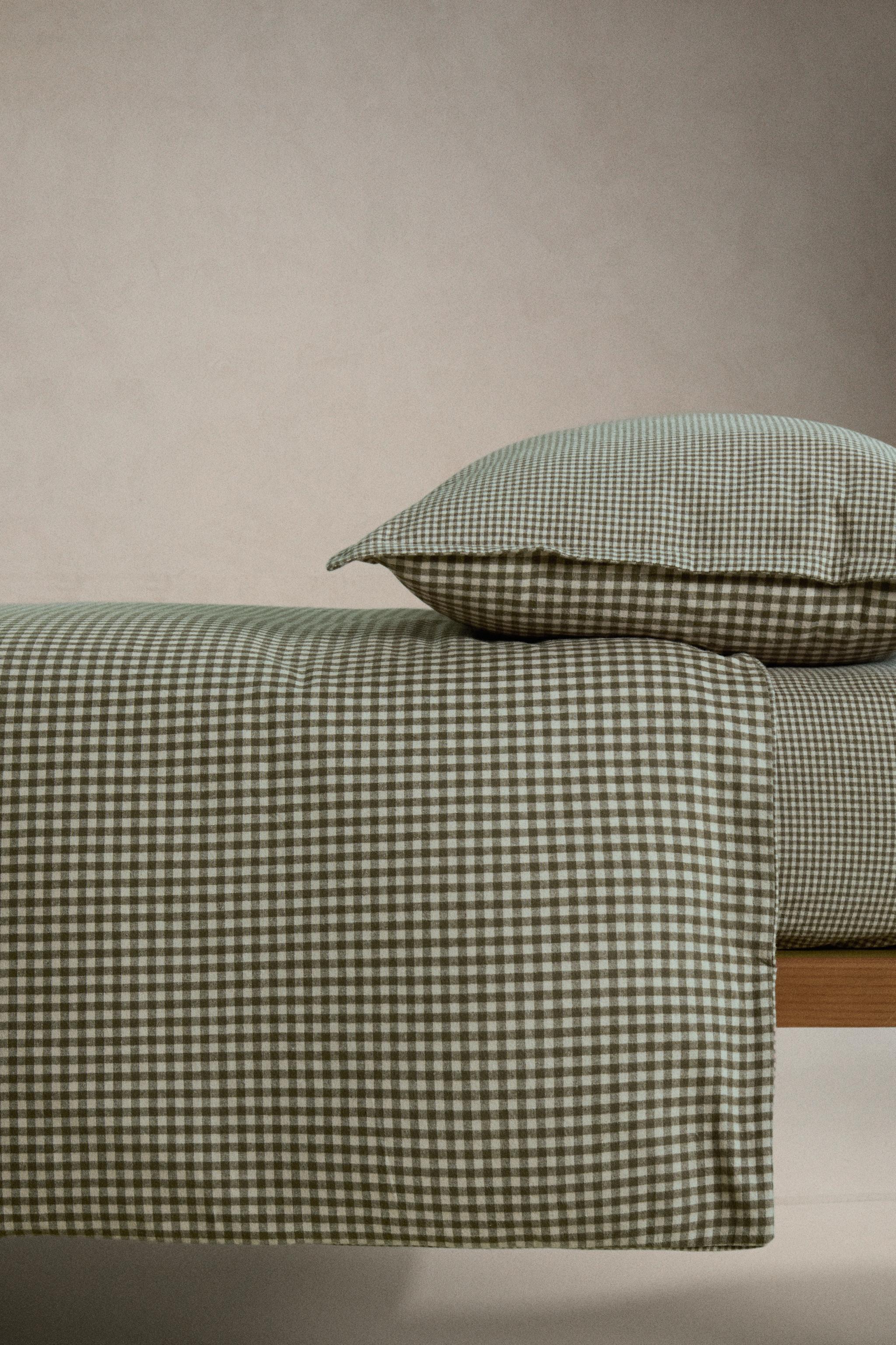 CHILDREN'S GINGHAM FLANNEL DUVET COVER