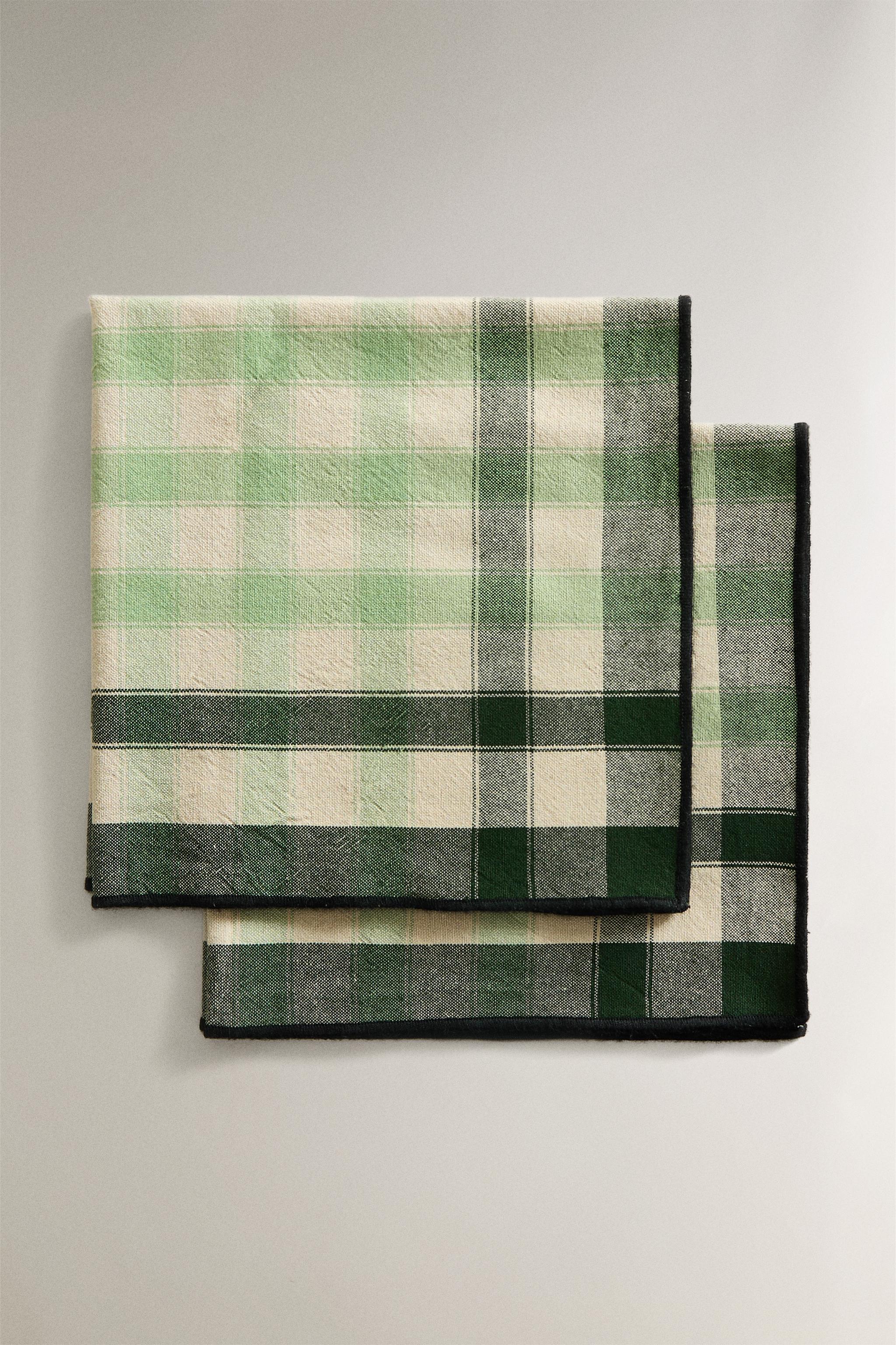 SET OF CHECKED COTTON NAPKINS (SET OF 2)