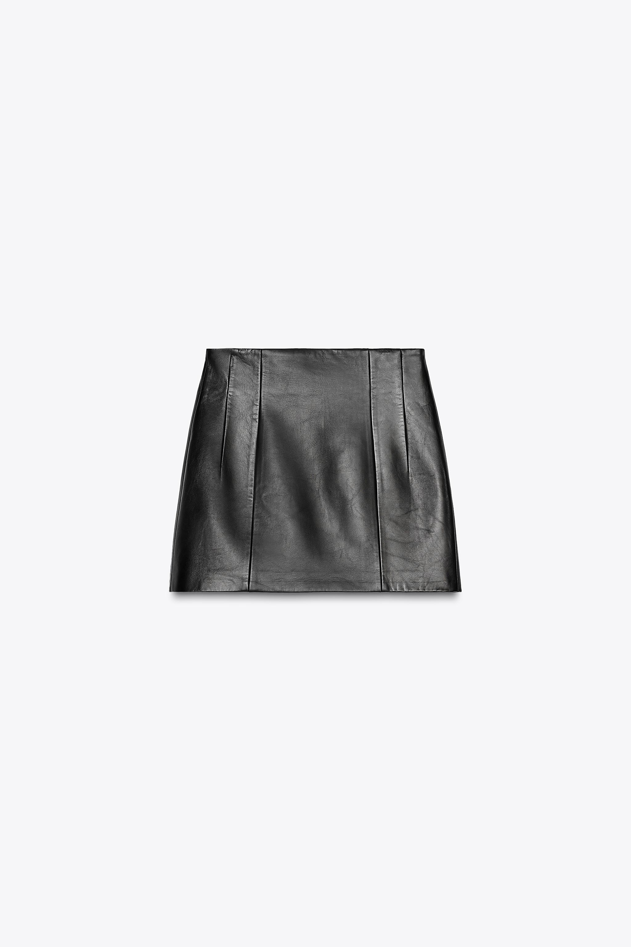 100% LEATHER SHORT SKIRT ZW COLLECTION LIMITED EDITION