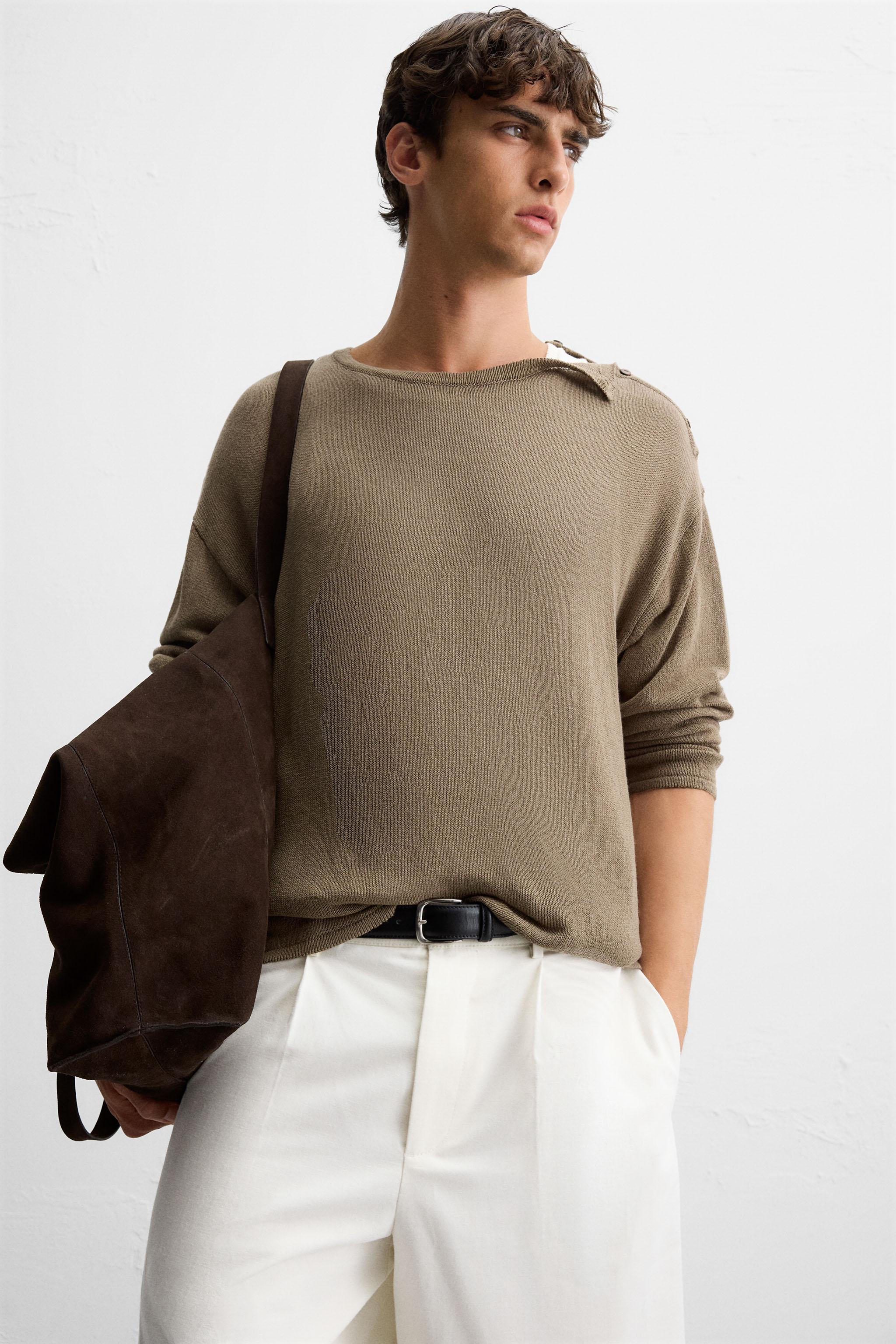 BUTTON KNIT T-SHIRT