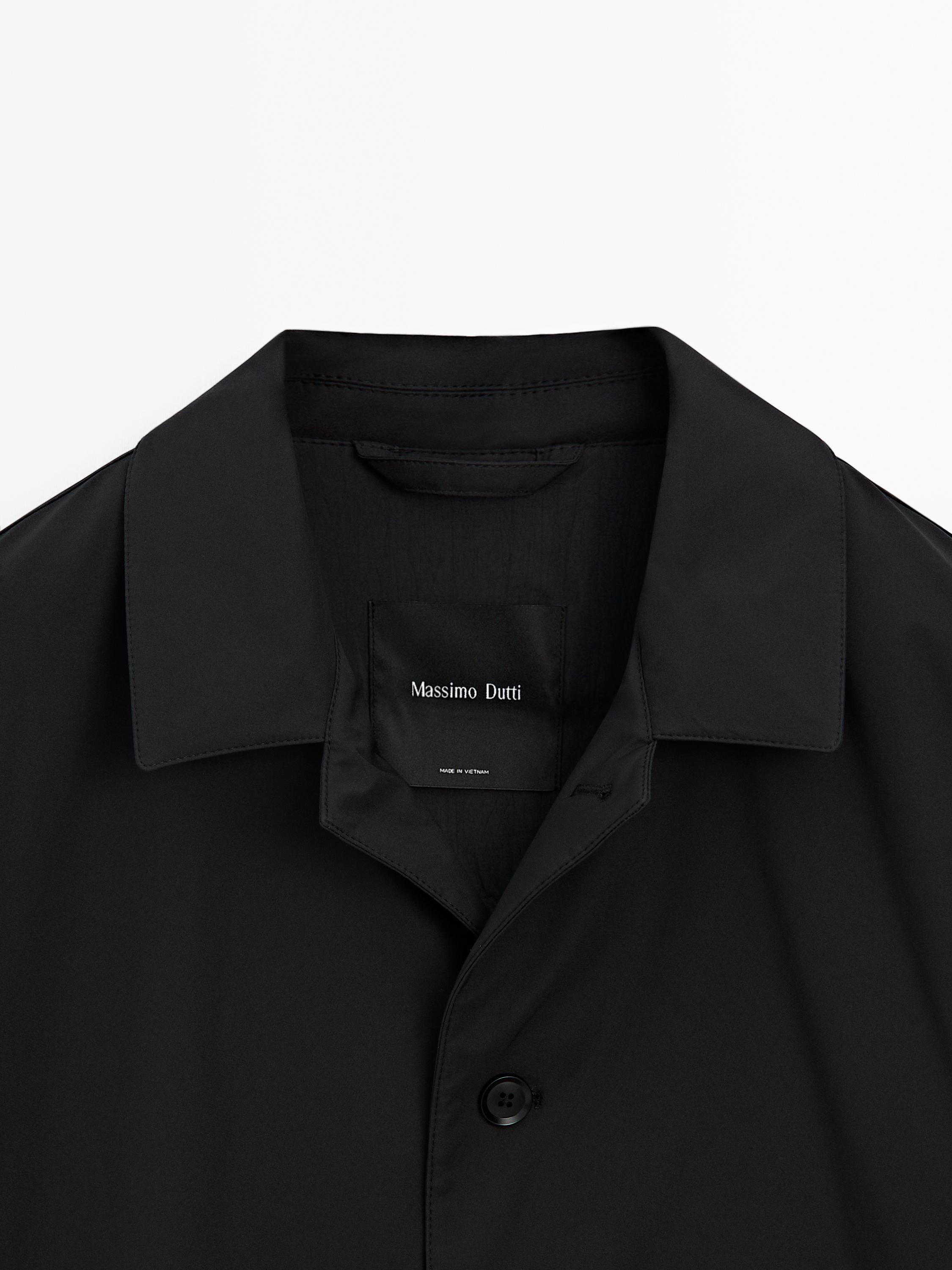 Water-repellent fabric trench coat