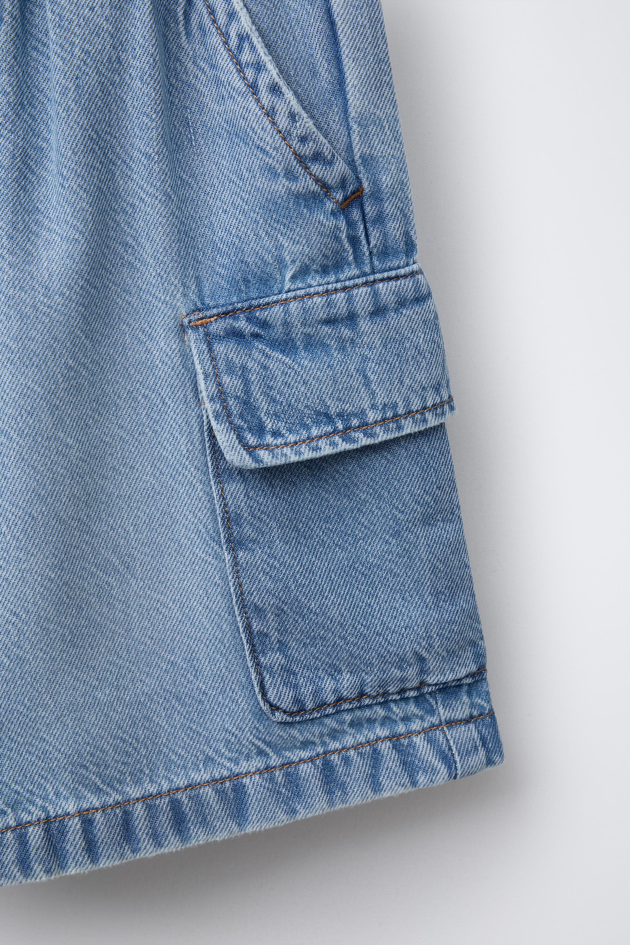 LOOSE DENIM CARGO SHORTS