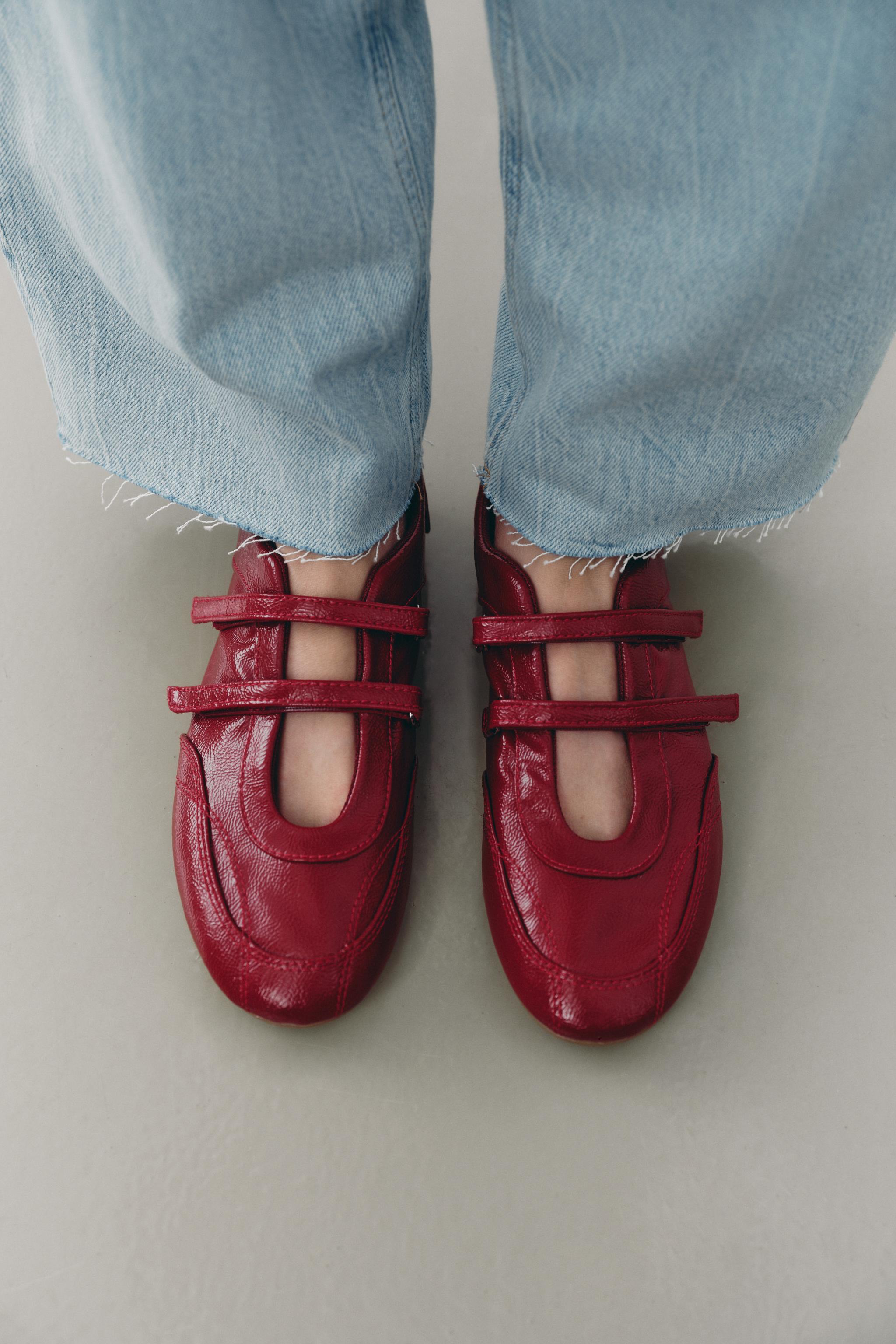 PATENT DOUBLE STRAP BALLET FLATS