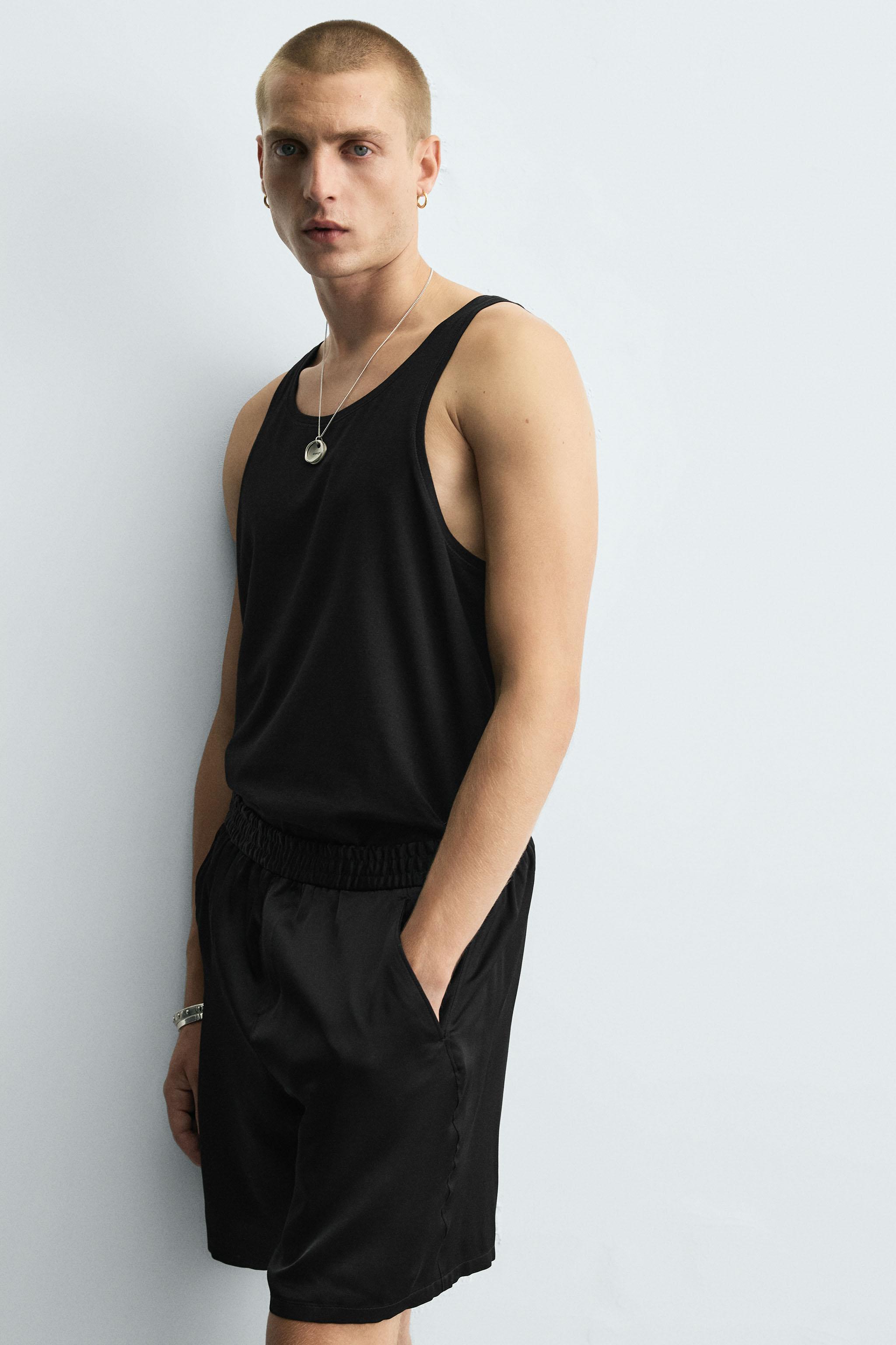 RELAXED FIT SATIN BERMUDA SHORTS