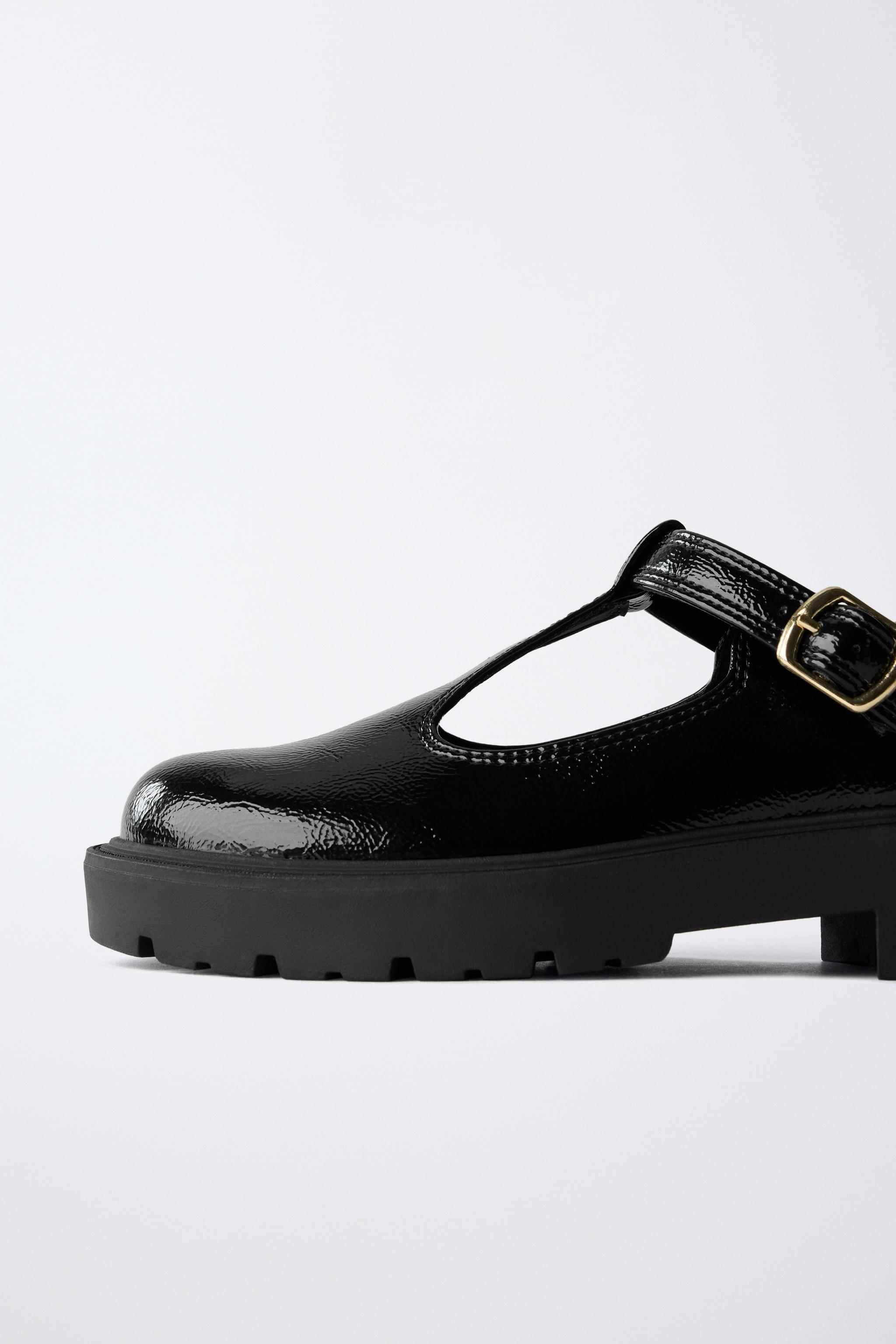 PATENT FINISH T-BAR SHOES