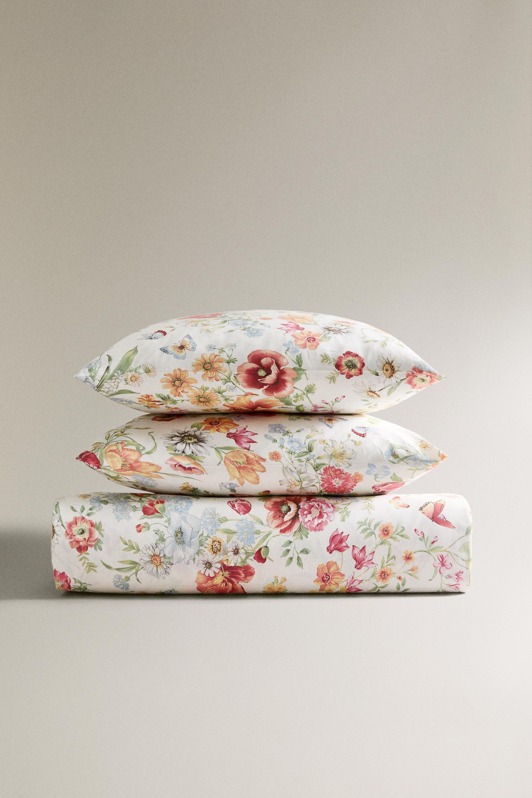 FLORAL PRINT SATEEN DUVET COVER