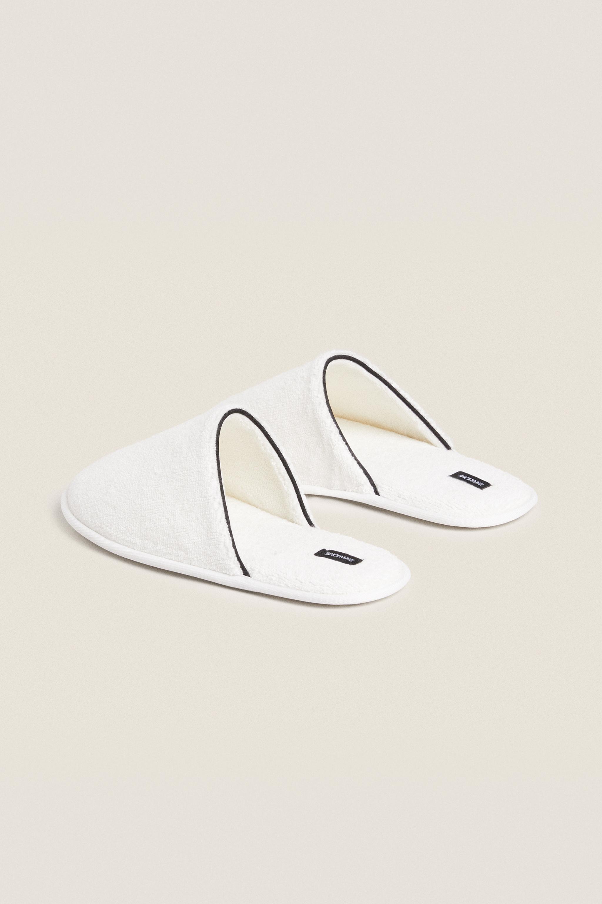 TERRYCLOTH SLIPPERS WITH PIPING