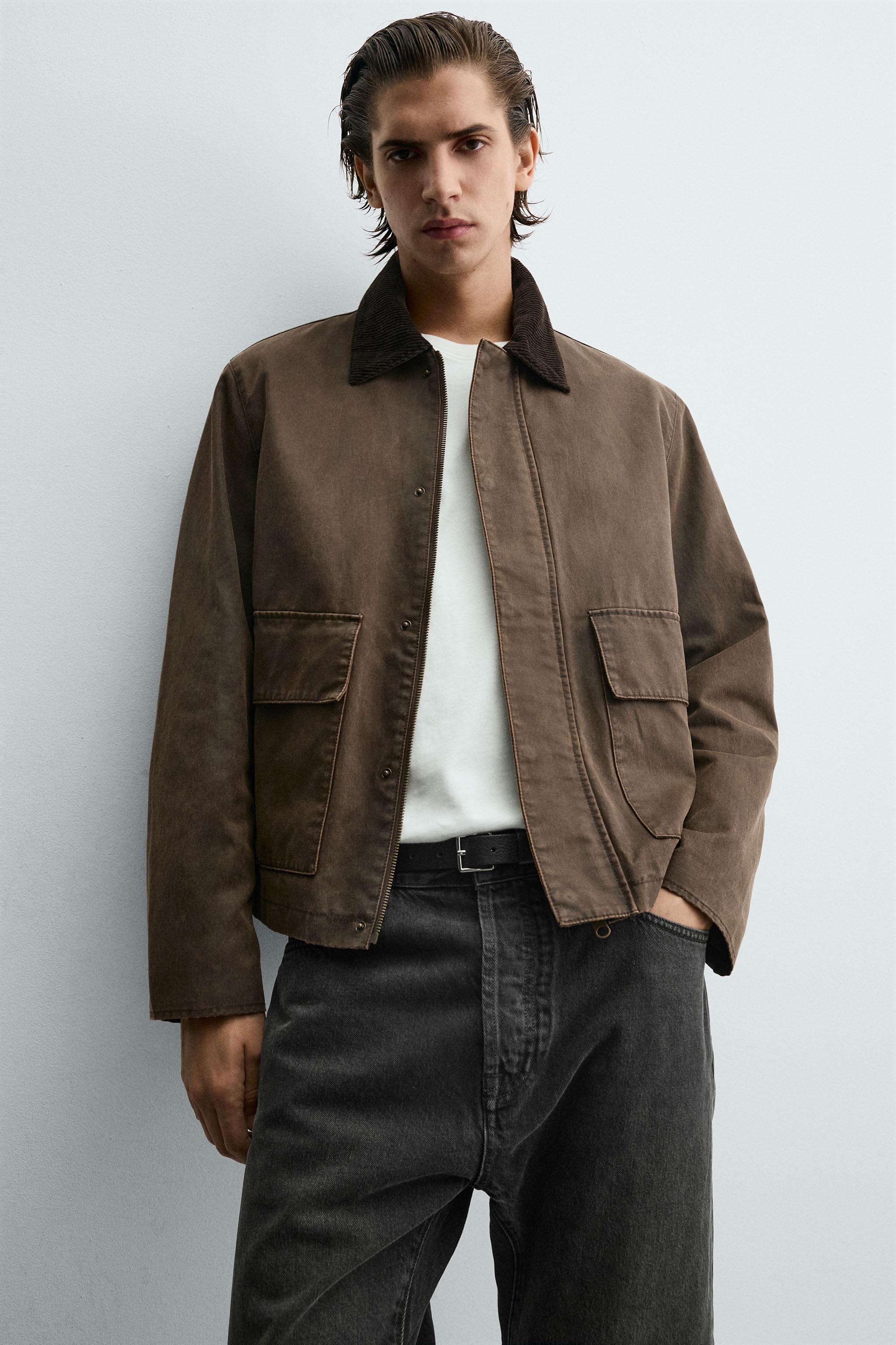 CONTRAST WAXED EFFECT JACKET