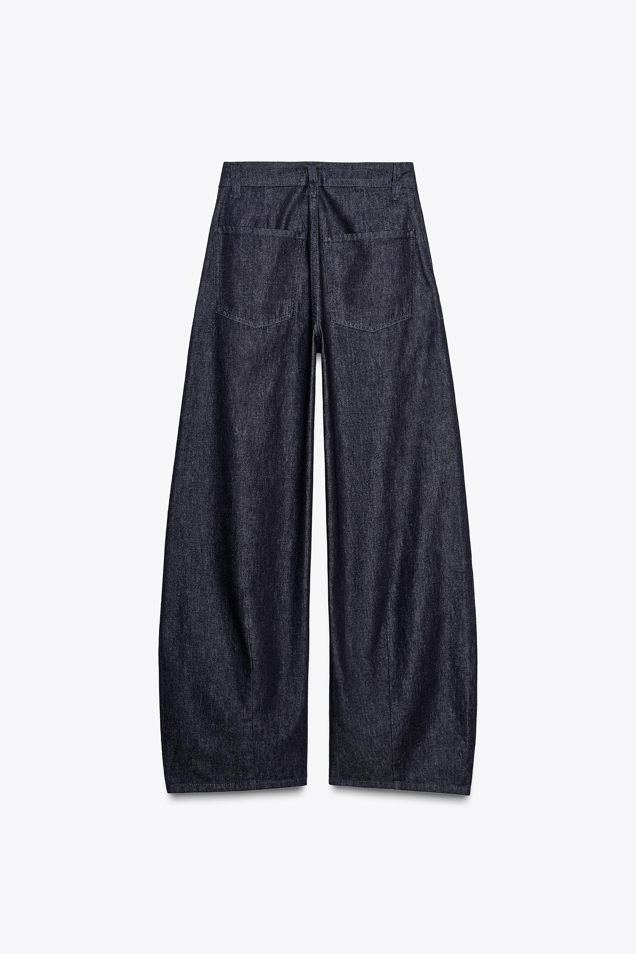 TRF PLEATED DENIM PANTS