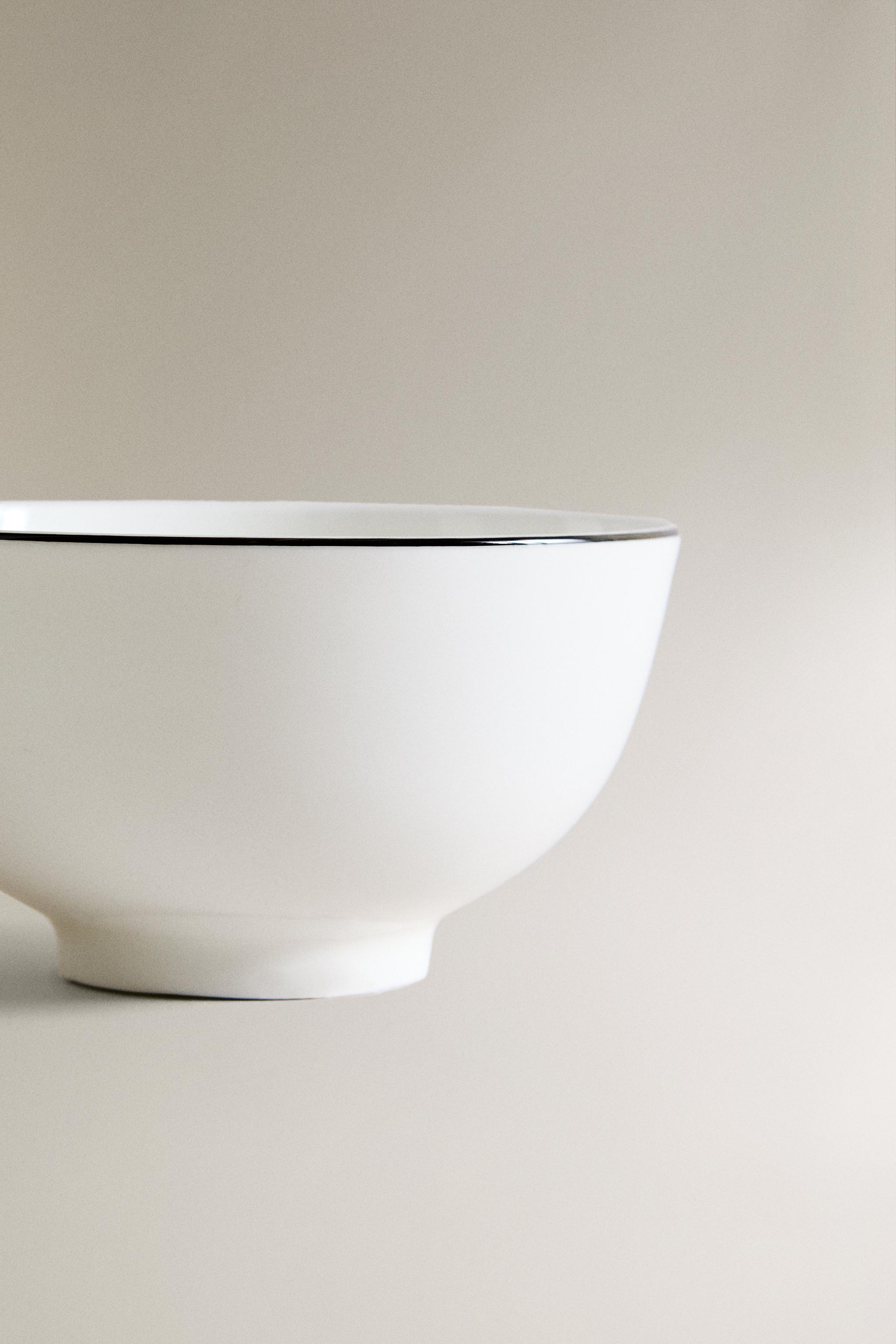 BONE CHINA MINI BOWL WITH BLACK RIM