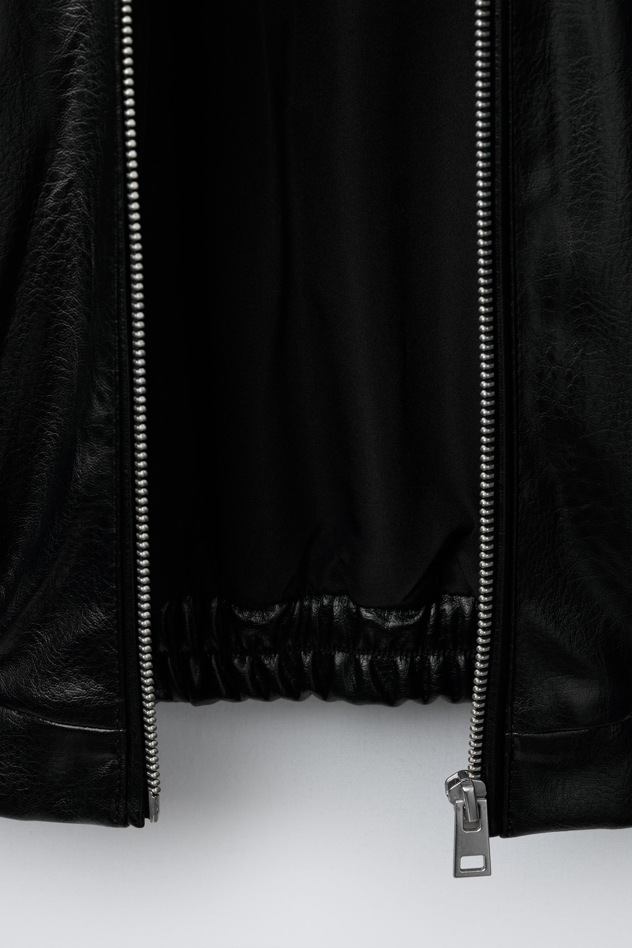 FAUX LEATHER BOMBER JACKET