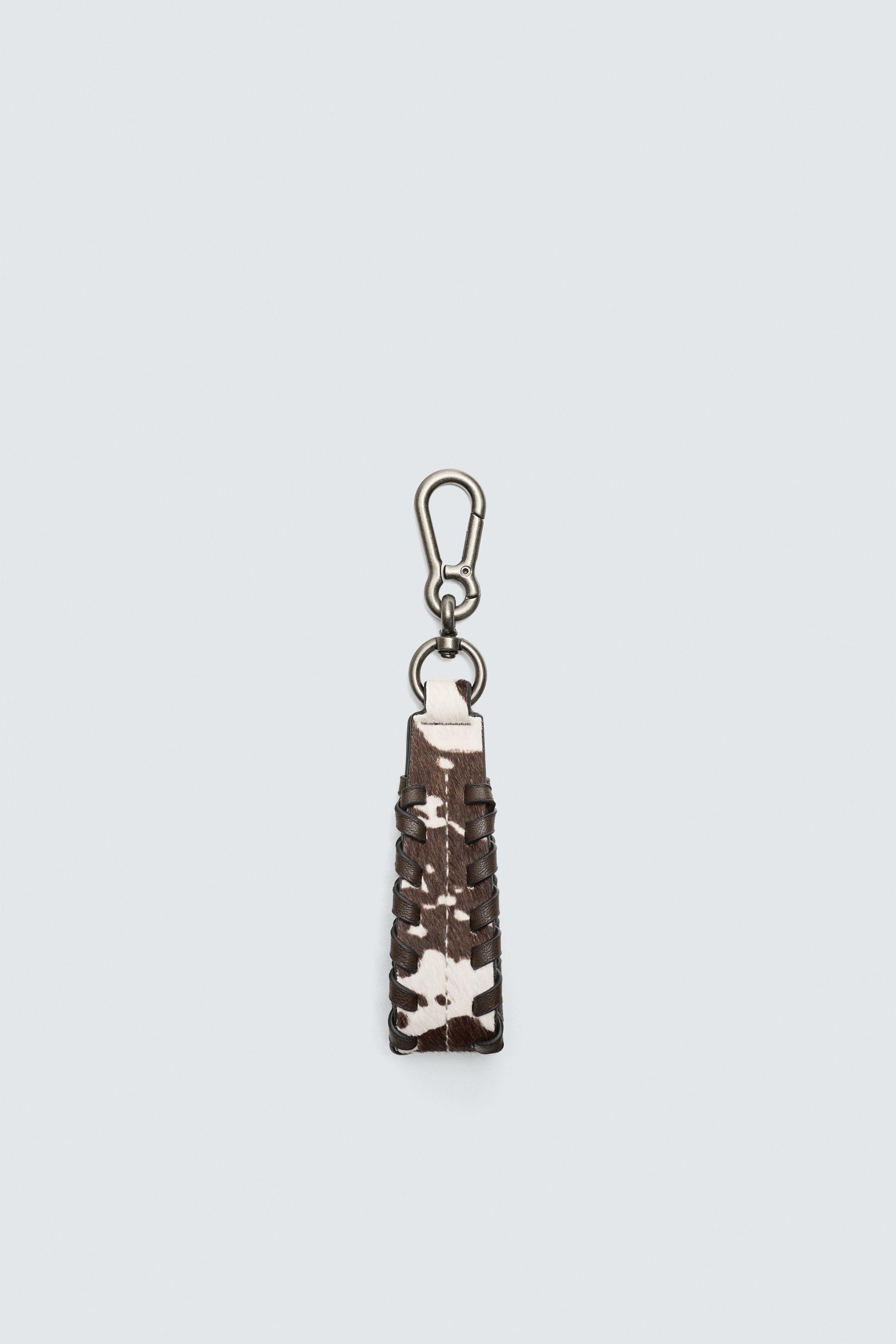 ANIMAL PRINT LEATHER KEYCHAIN