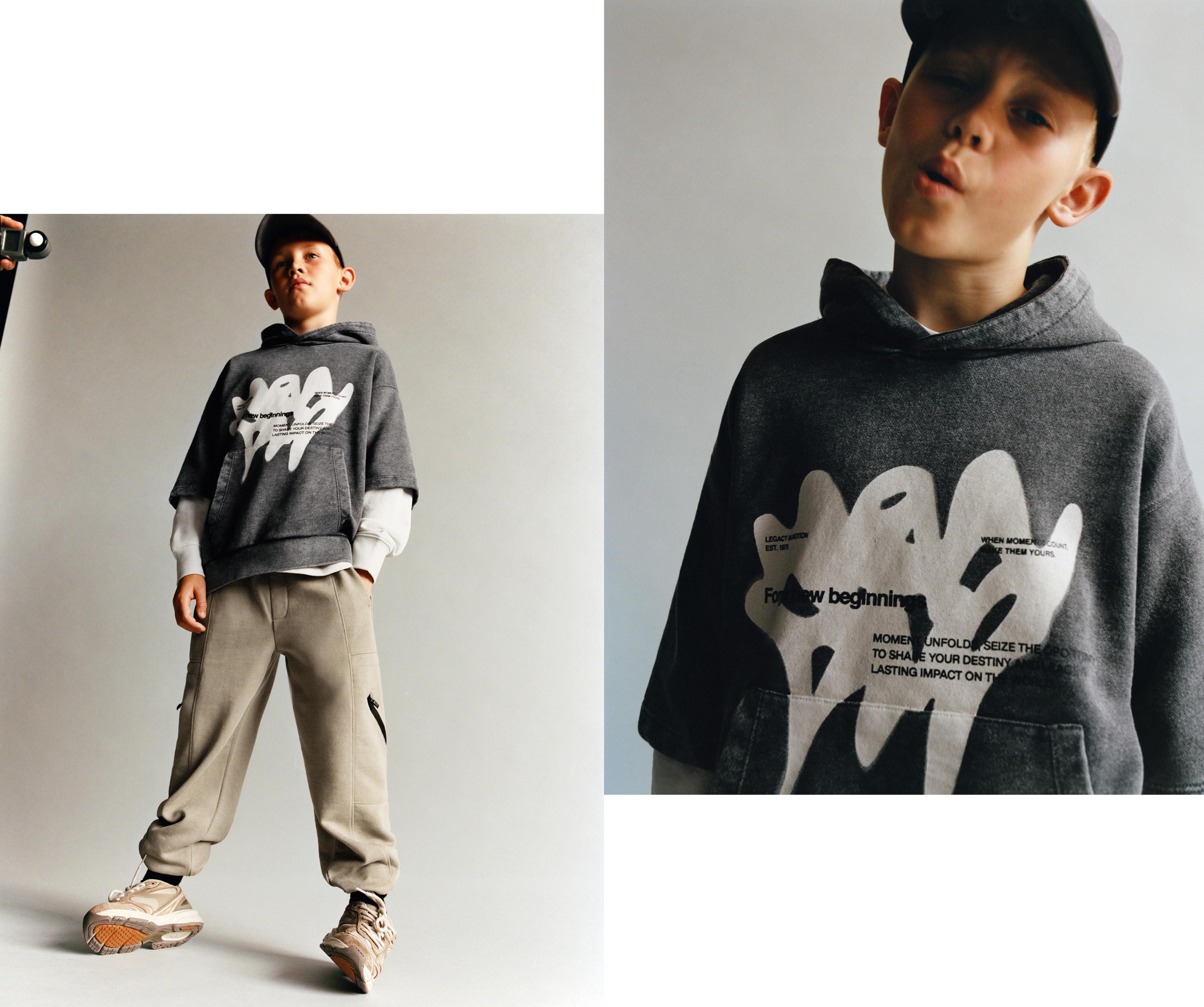 DOUBLE SLEEVE PRINT SWEATSHIRT