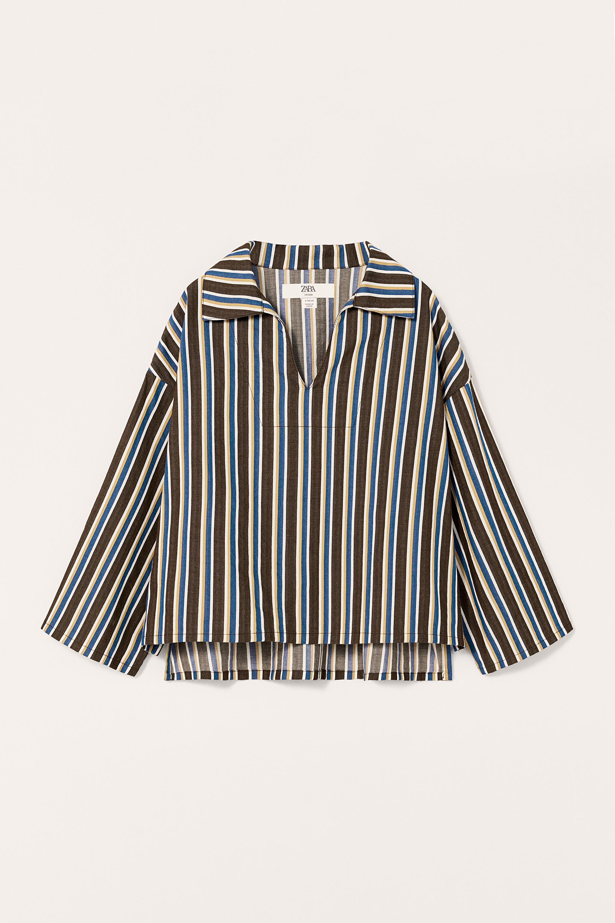LIMITED EDITION STRIPED FLOWY SHIRT