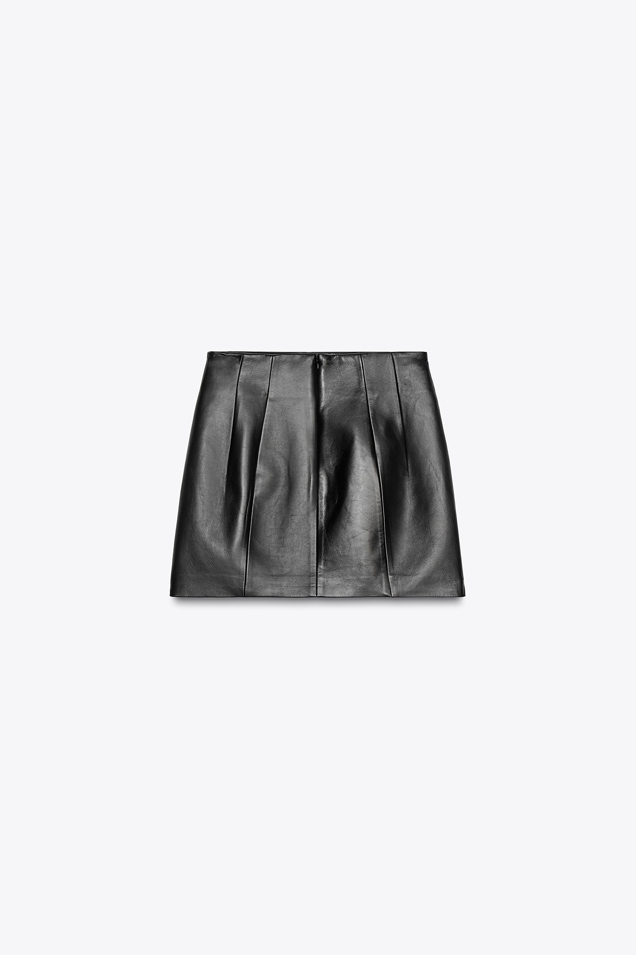 100% LEATHER SHORT SKIRT ZW COLLECTION LIMITED EDITION