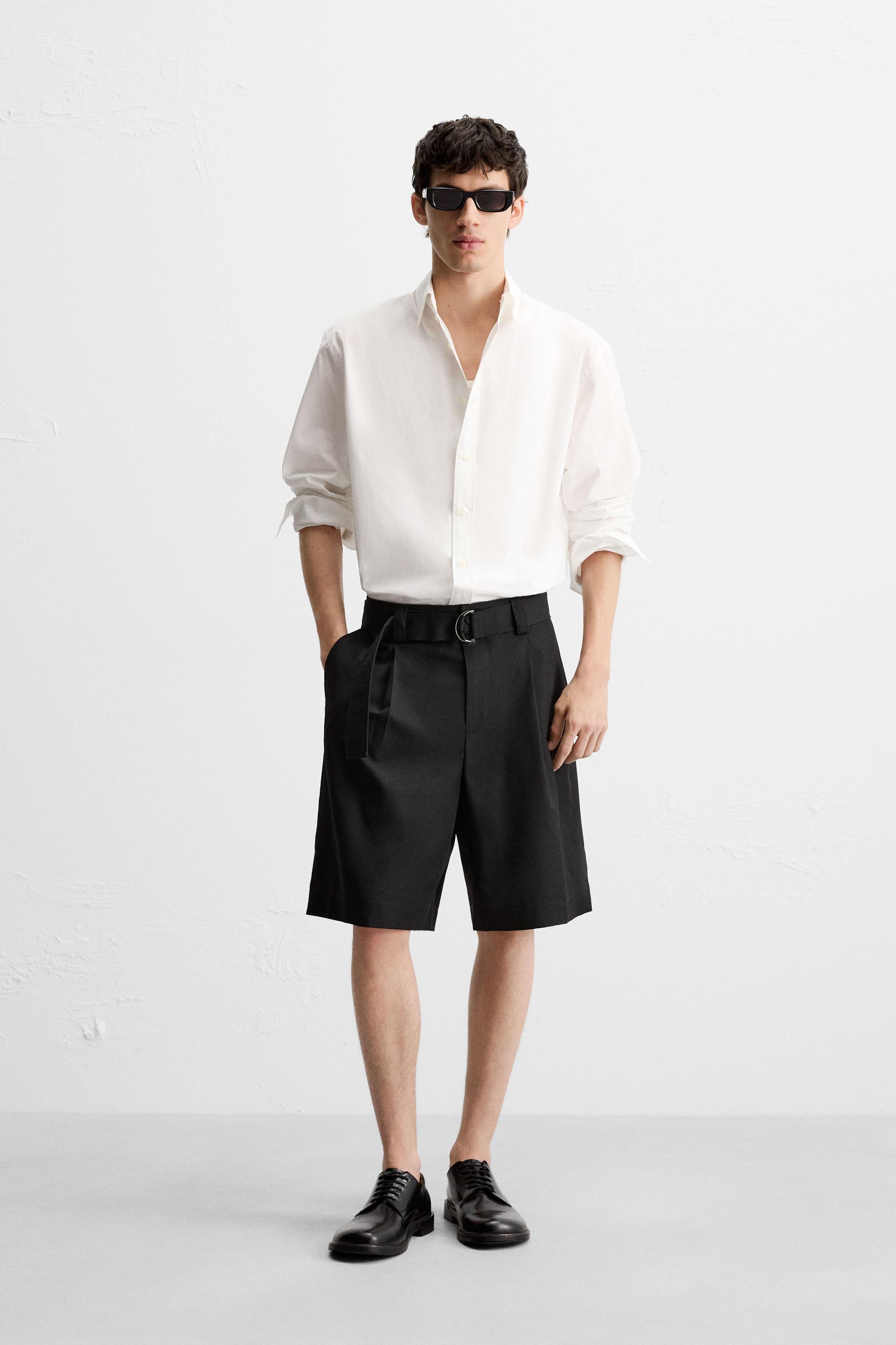 BELTED WIDE FIT BERMUDA SHORTS