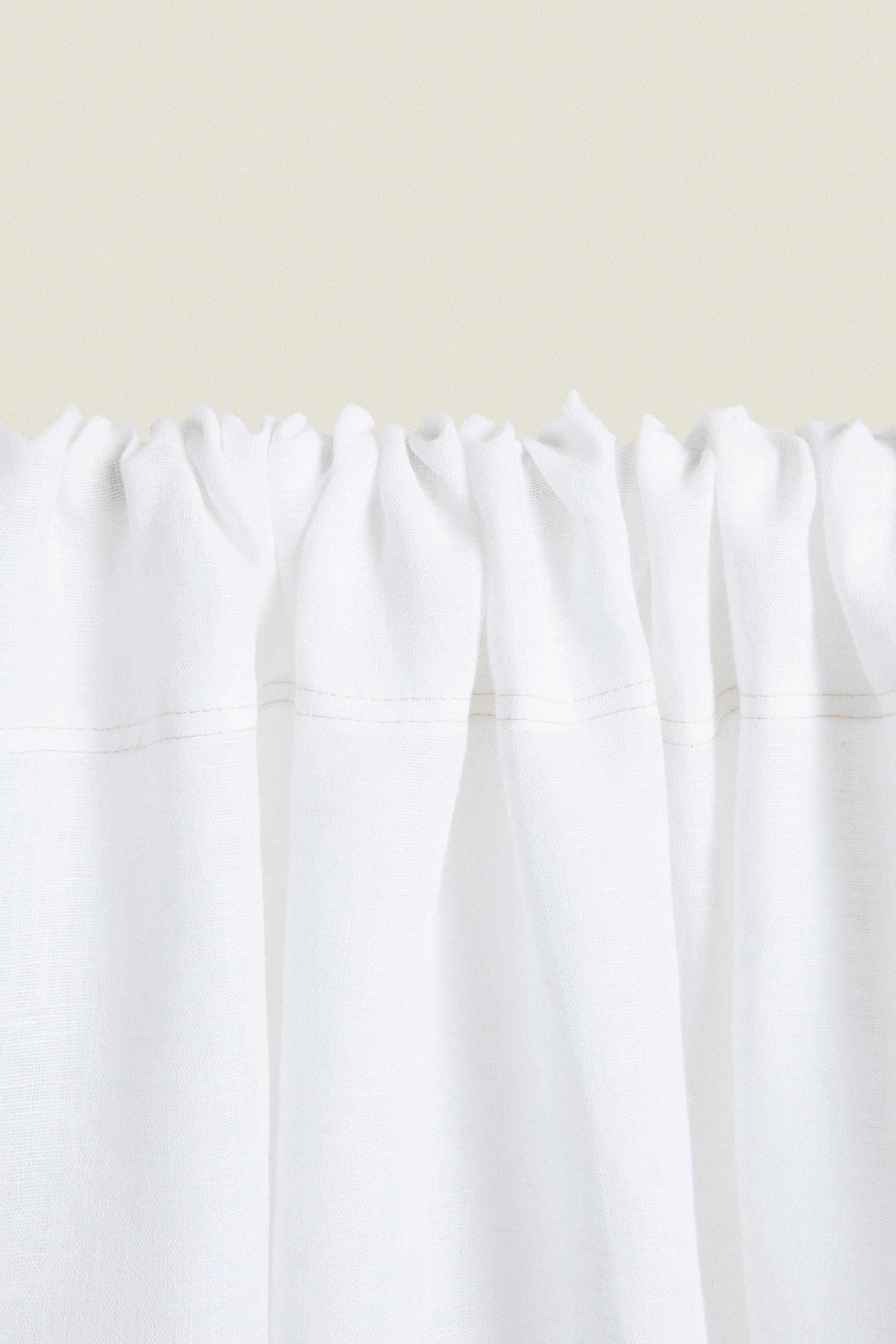 MEDIUM OPACITY DOUBLE-WIDE LINEN CURTAIN