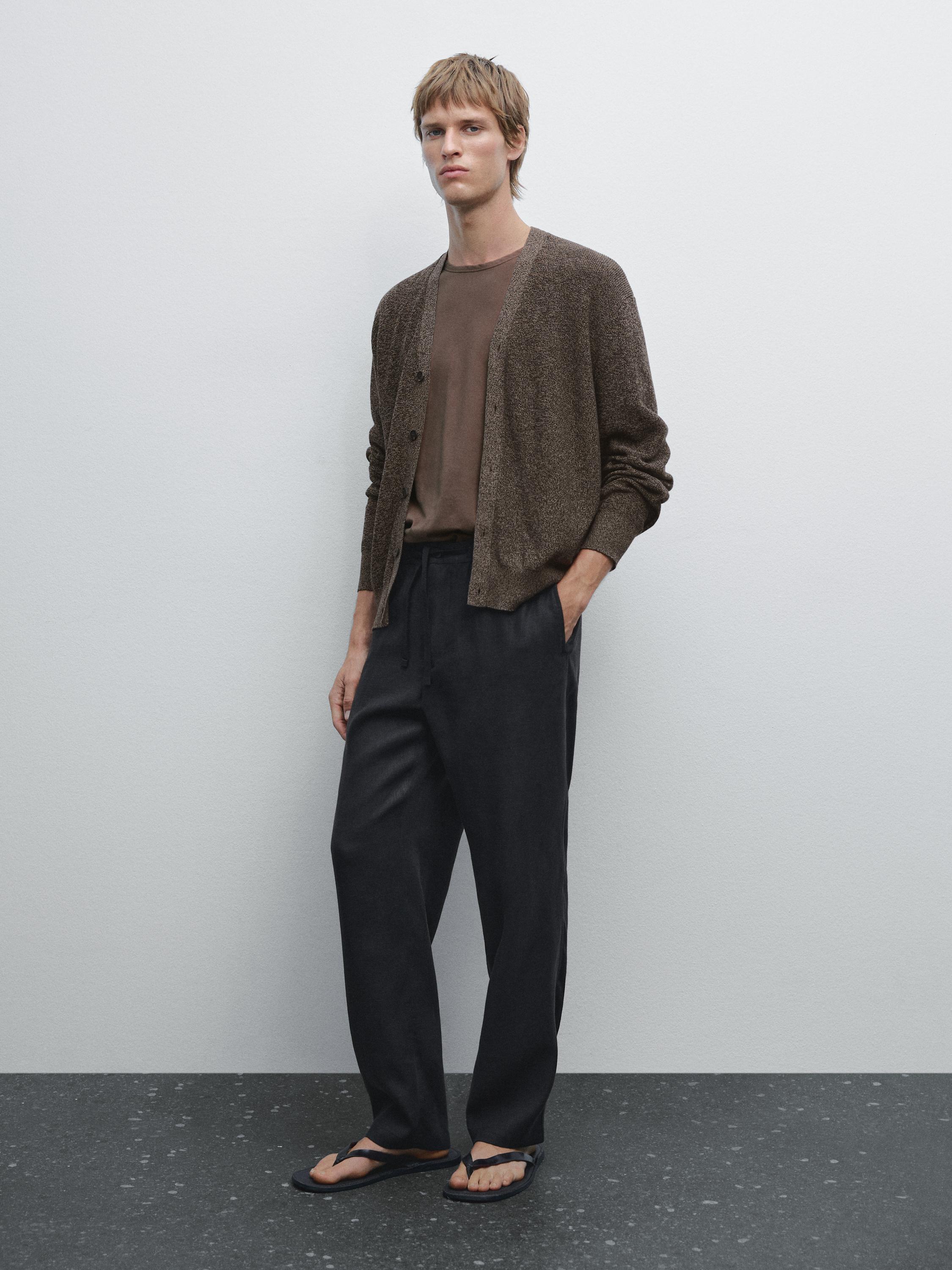 100% cotton mouliné knit cardigan