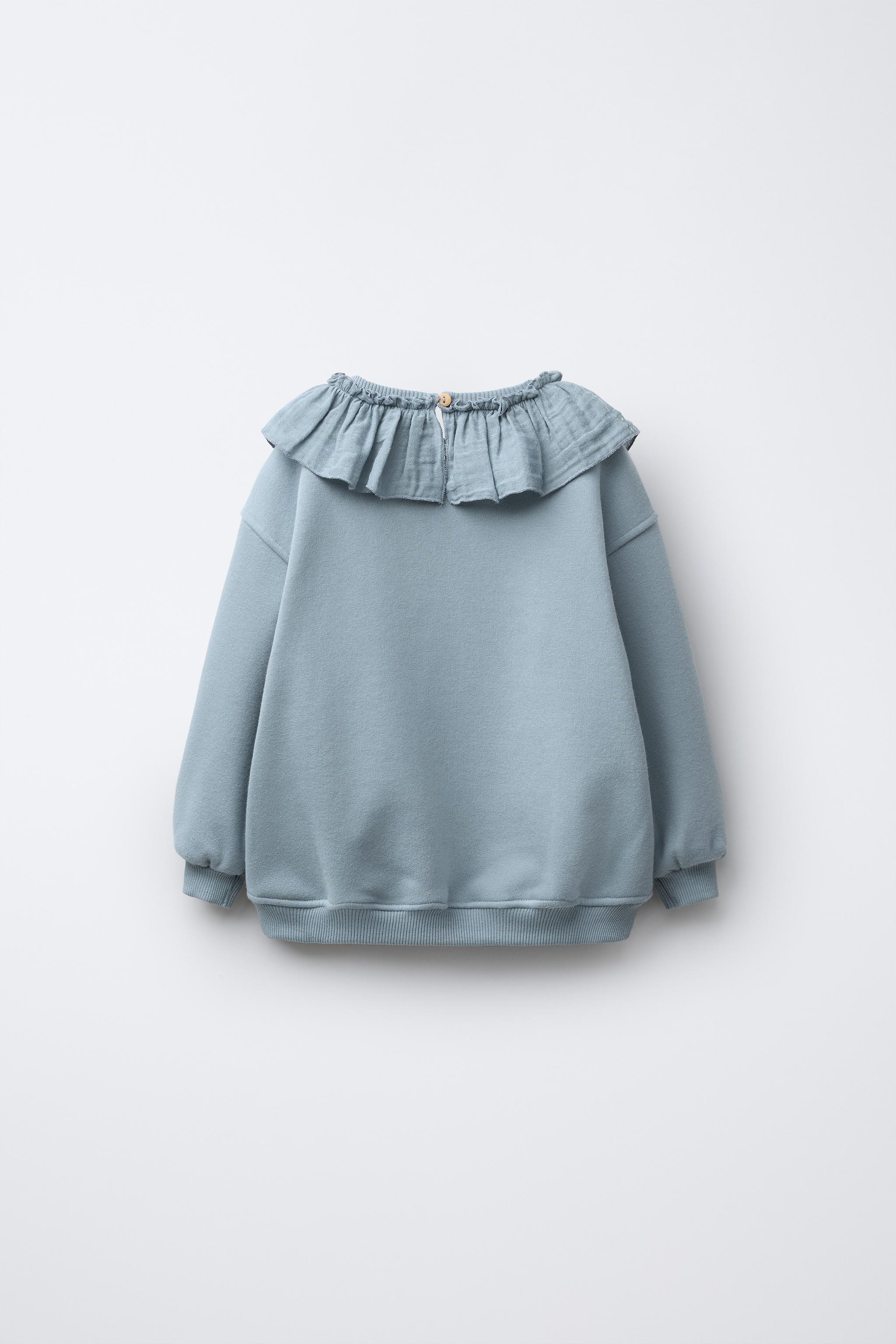 RUSTIC FRILL COLLAR SWEATSHIRT