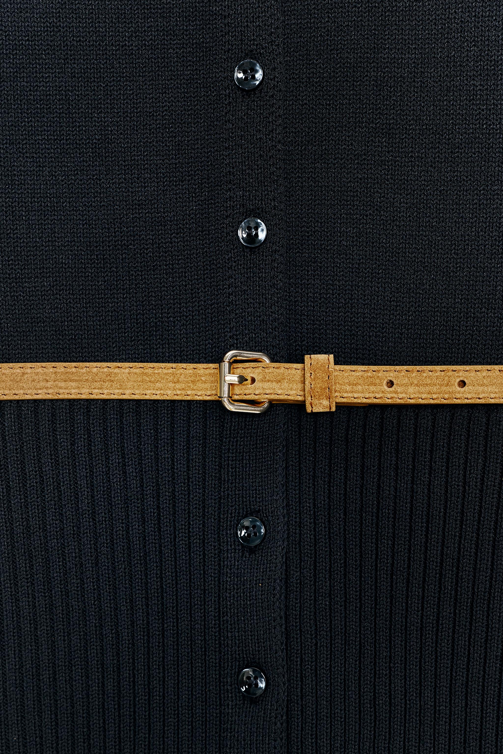 BELTED SHORT SLEEVE KNIT CARDIGAN