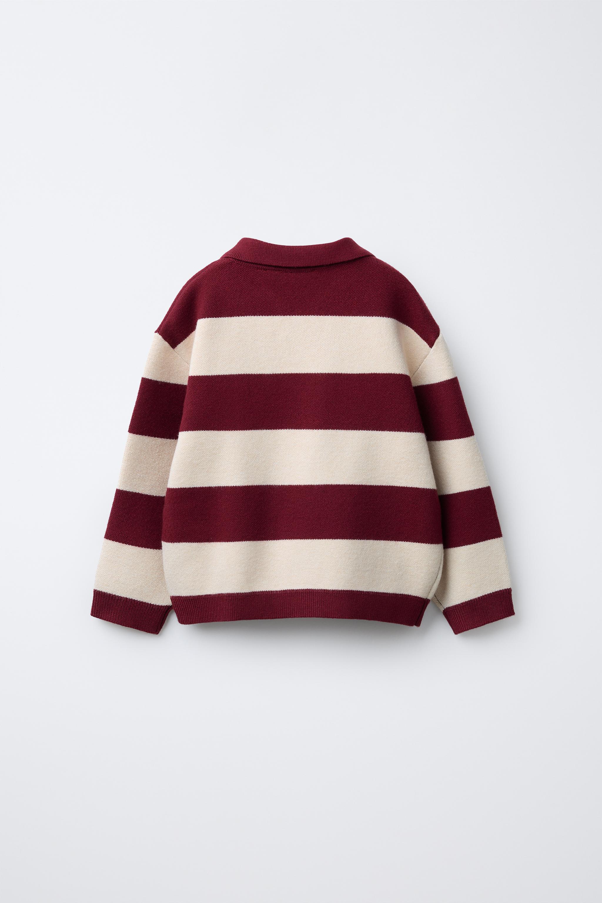 STRIPED VARSITY KNIT POLO SHIRT