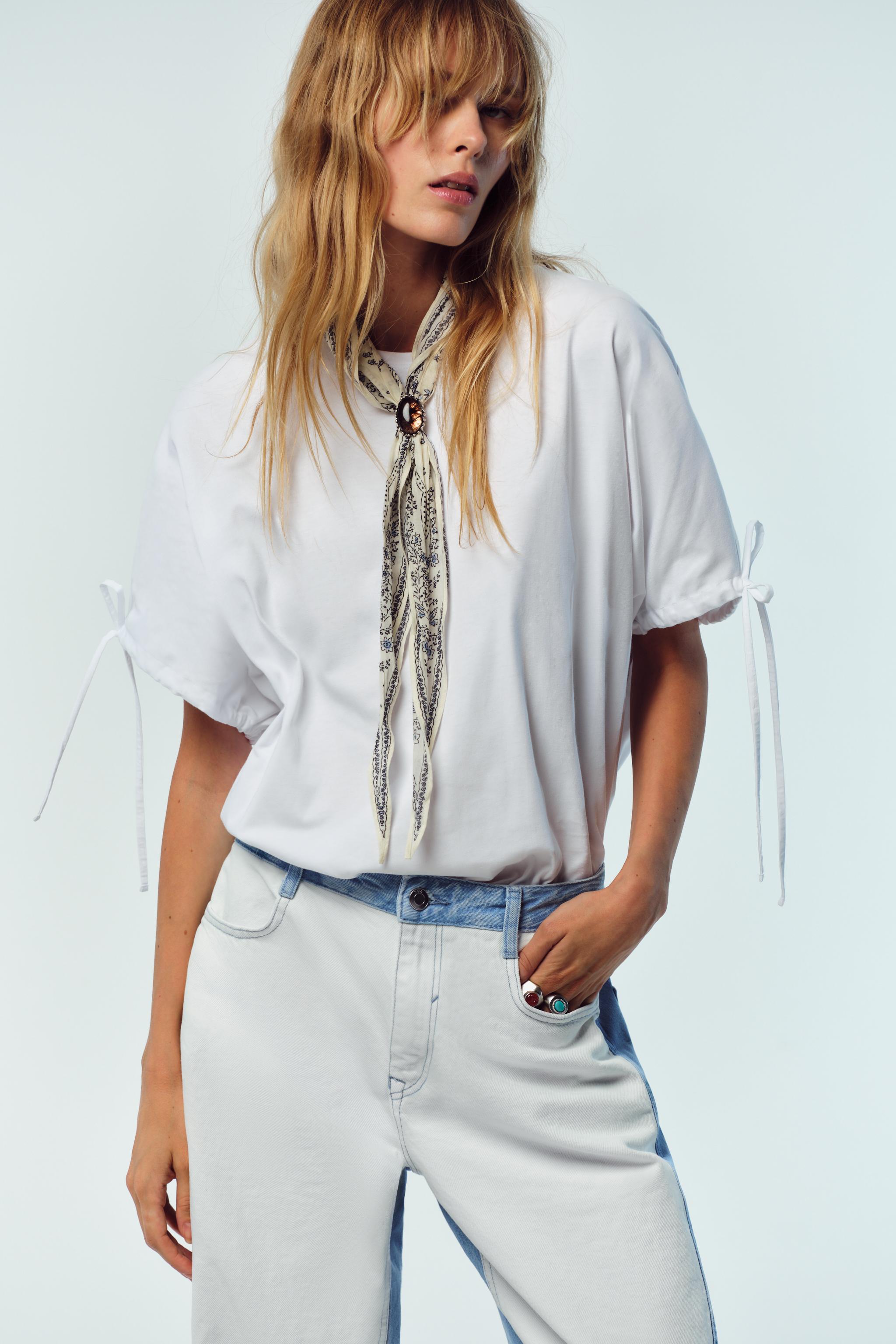 COTTON T-SHIRT WITH TIES