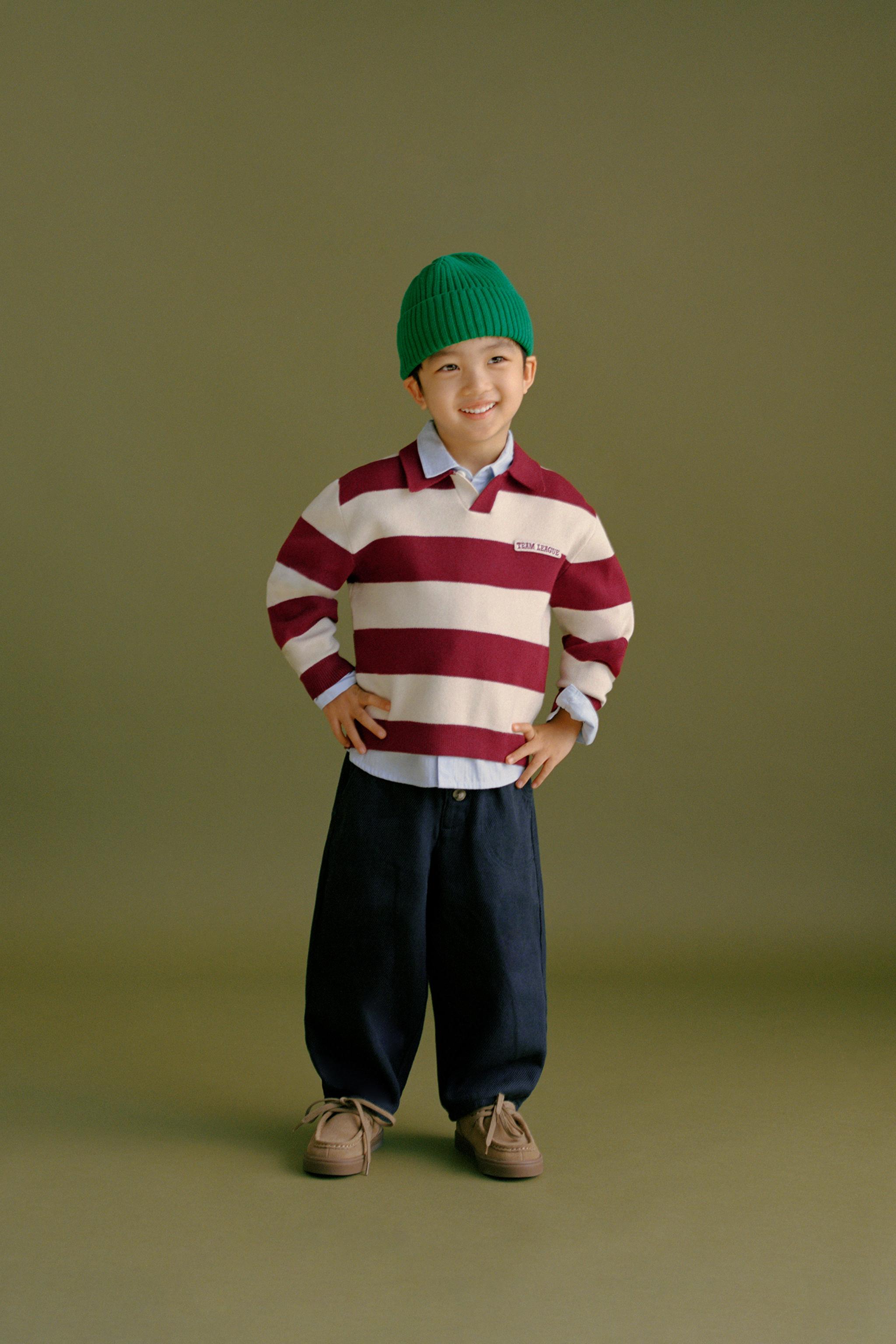 STRIPED VARSITY KNIT POLO SHIRT