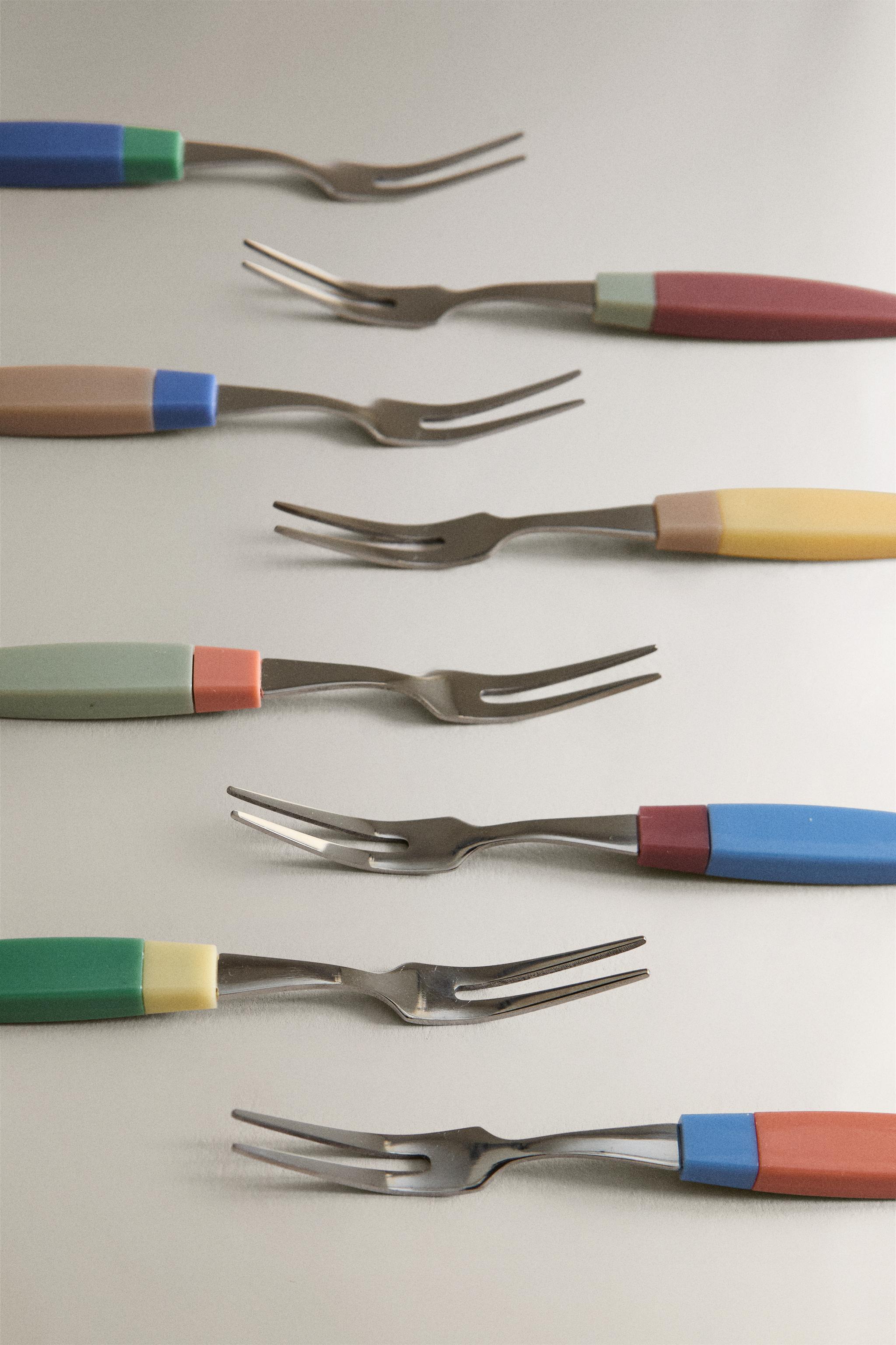 SET OF APPETIZER FORKS WITH RESIN HANDLE (SET OF 8)