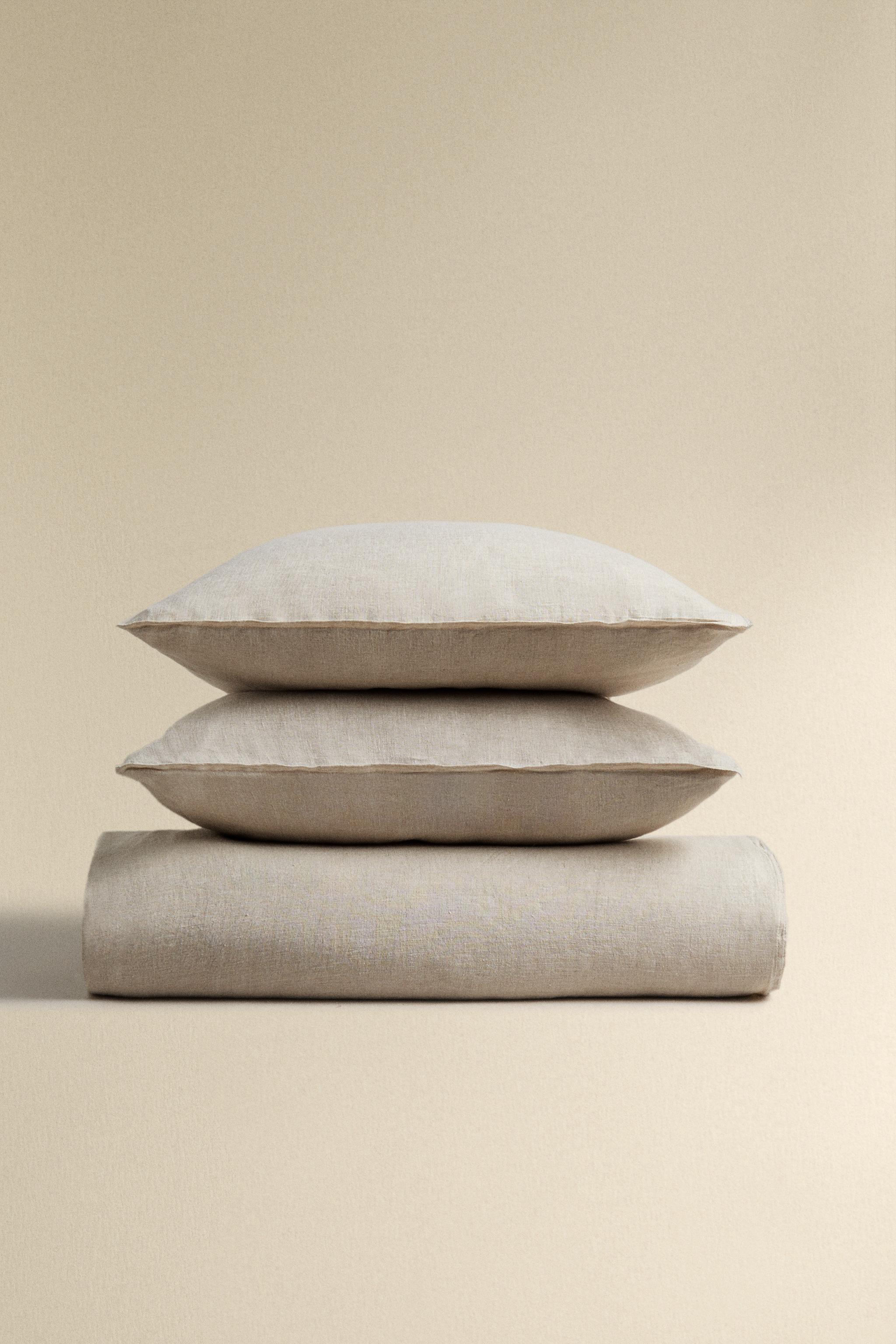 WASHED LINEN DUVET COVER (160 GxM²)