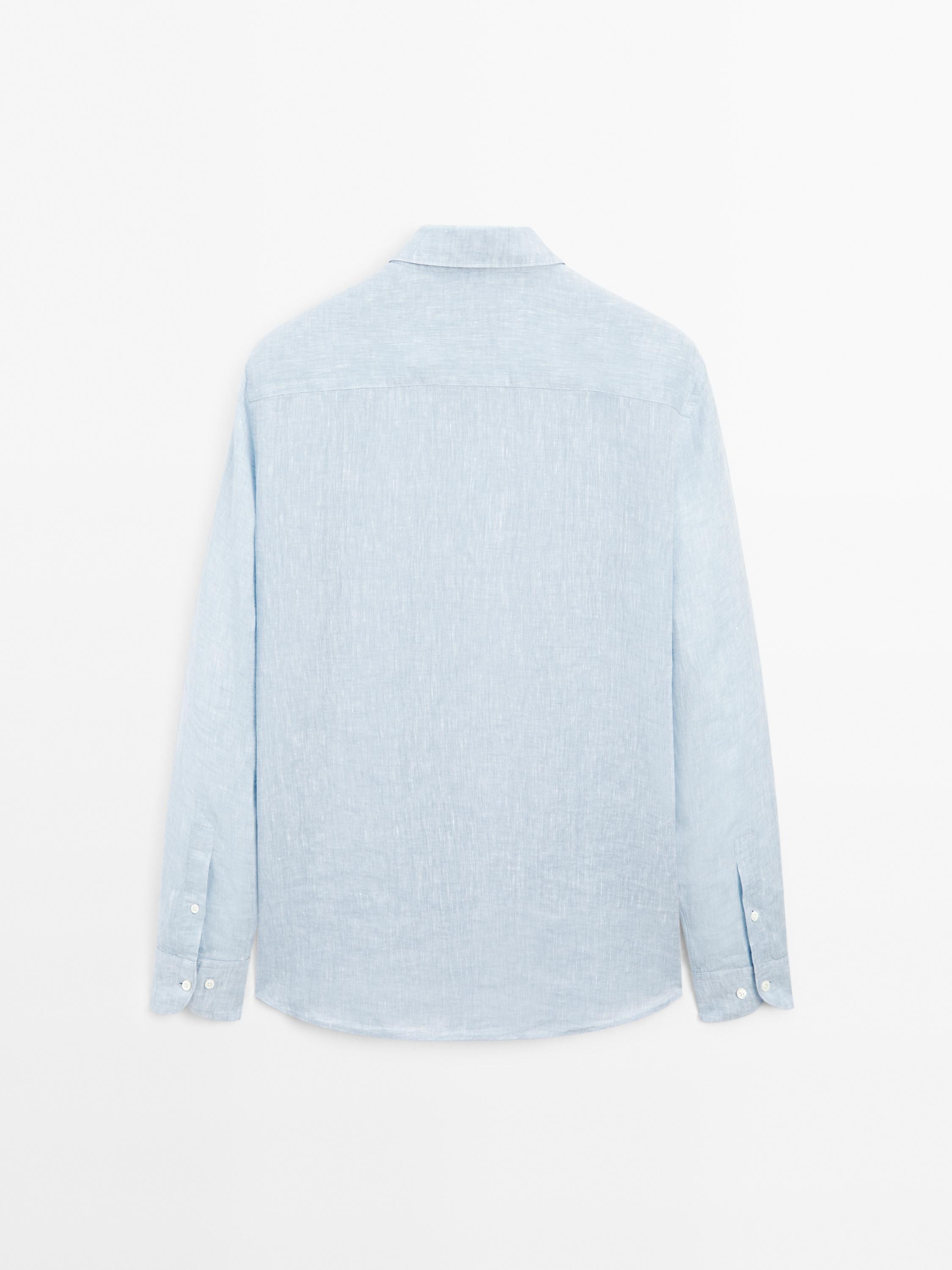 Slim fit 100% linen shirt