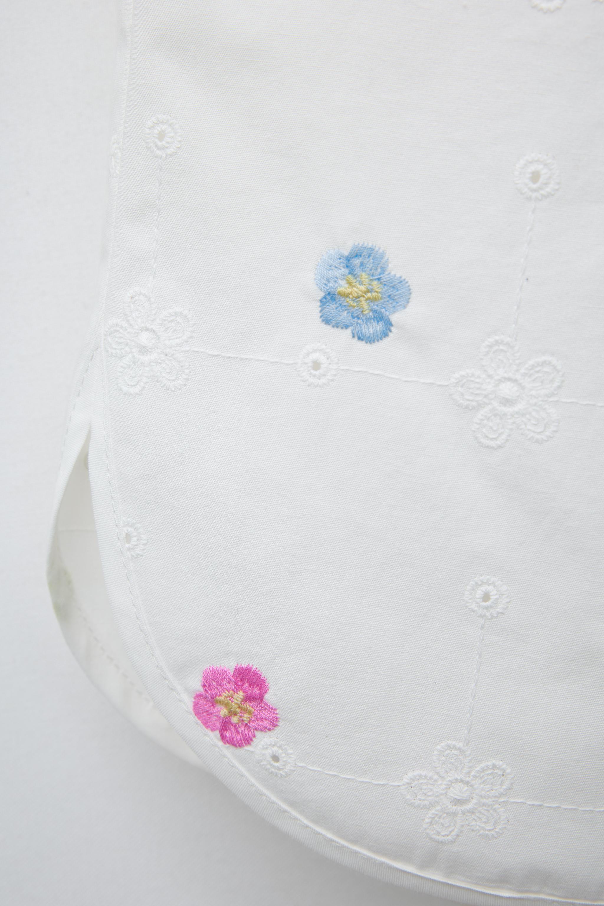 EMBROIDERED FLORAL POPLIN PANTS
