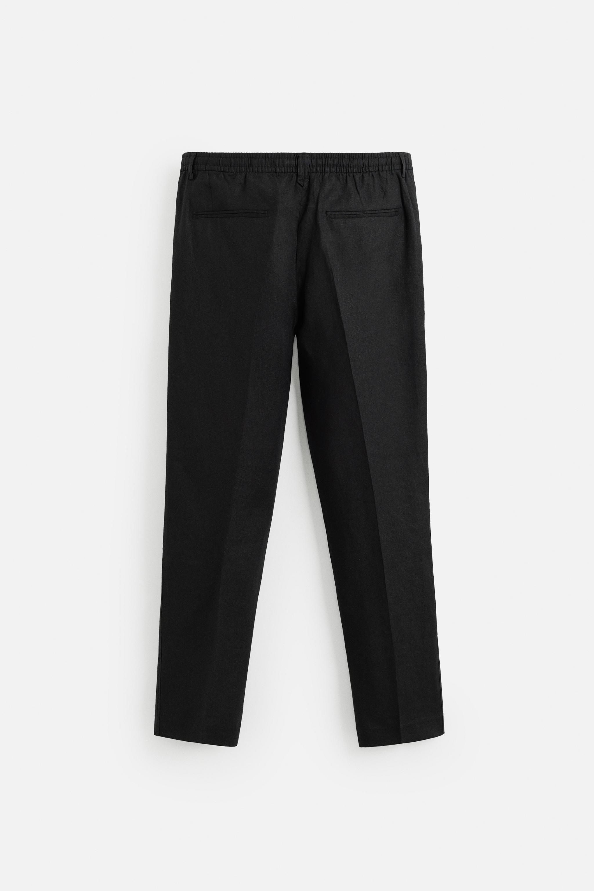 100% LINEN REGULAR FIT PANTS