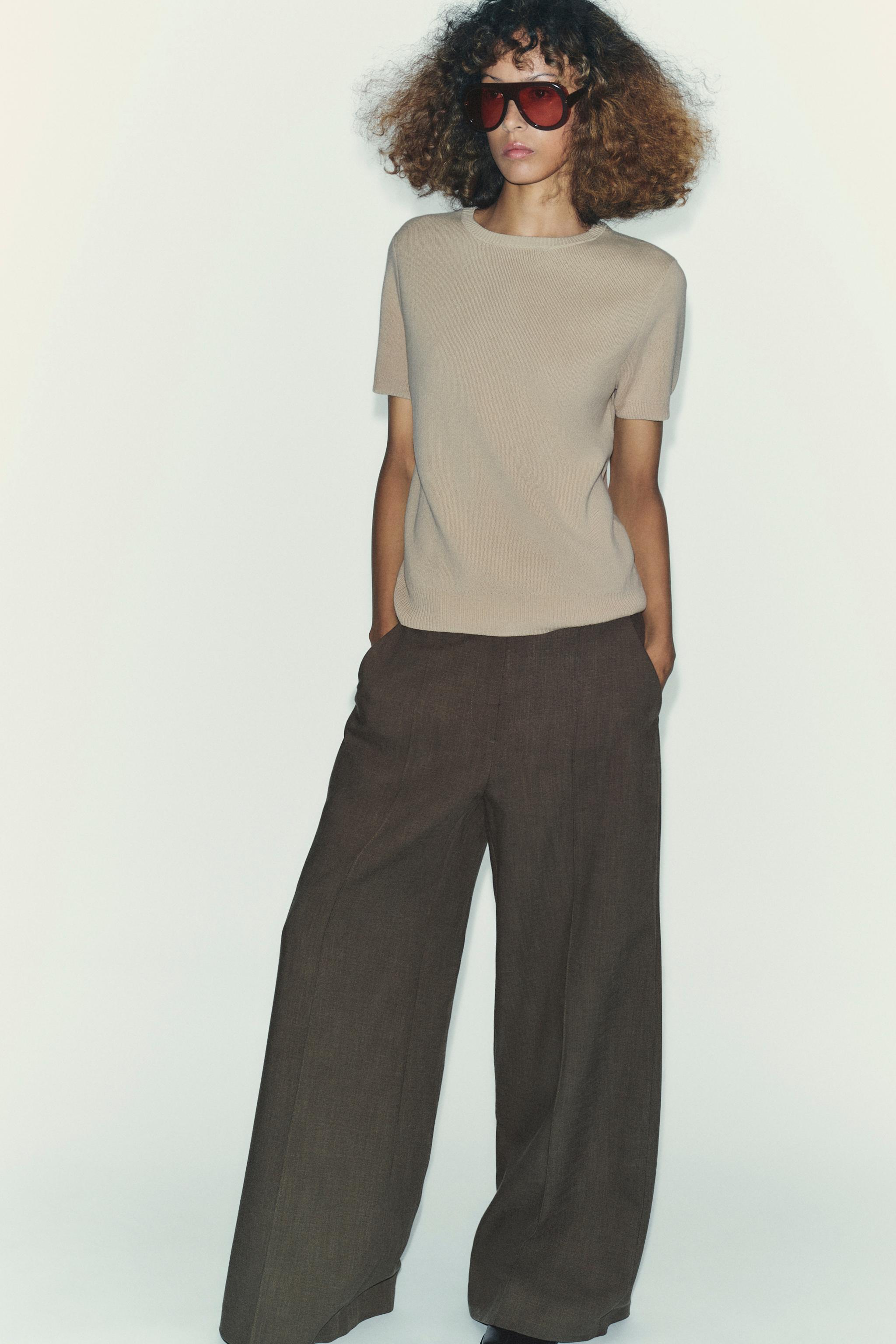 SHORT SLEEVE BASIC KNIT TOP