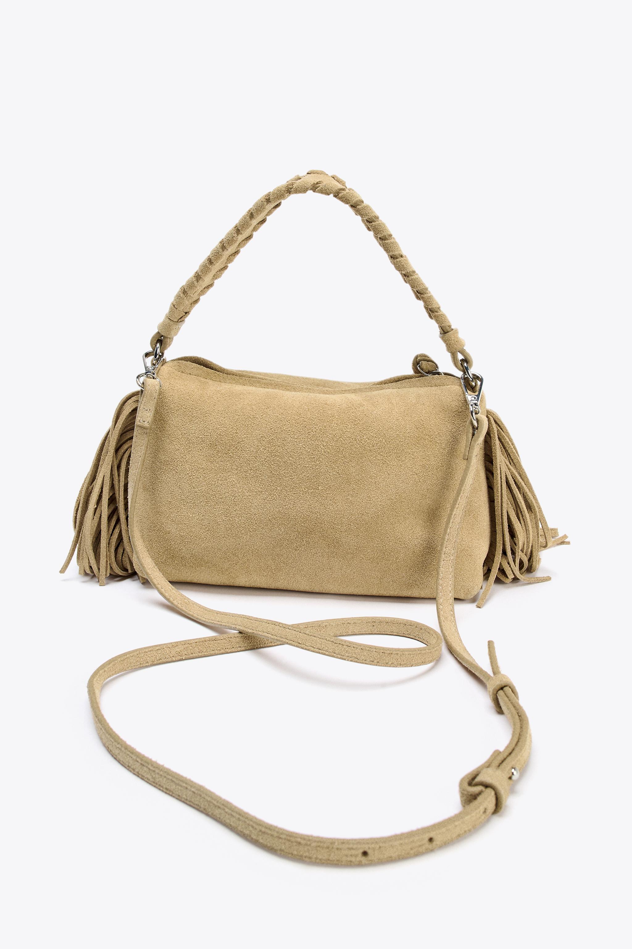 SPLIT LEATHER FRINGED MINI BAG