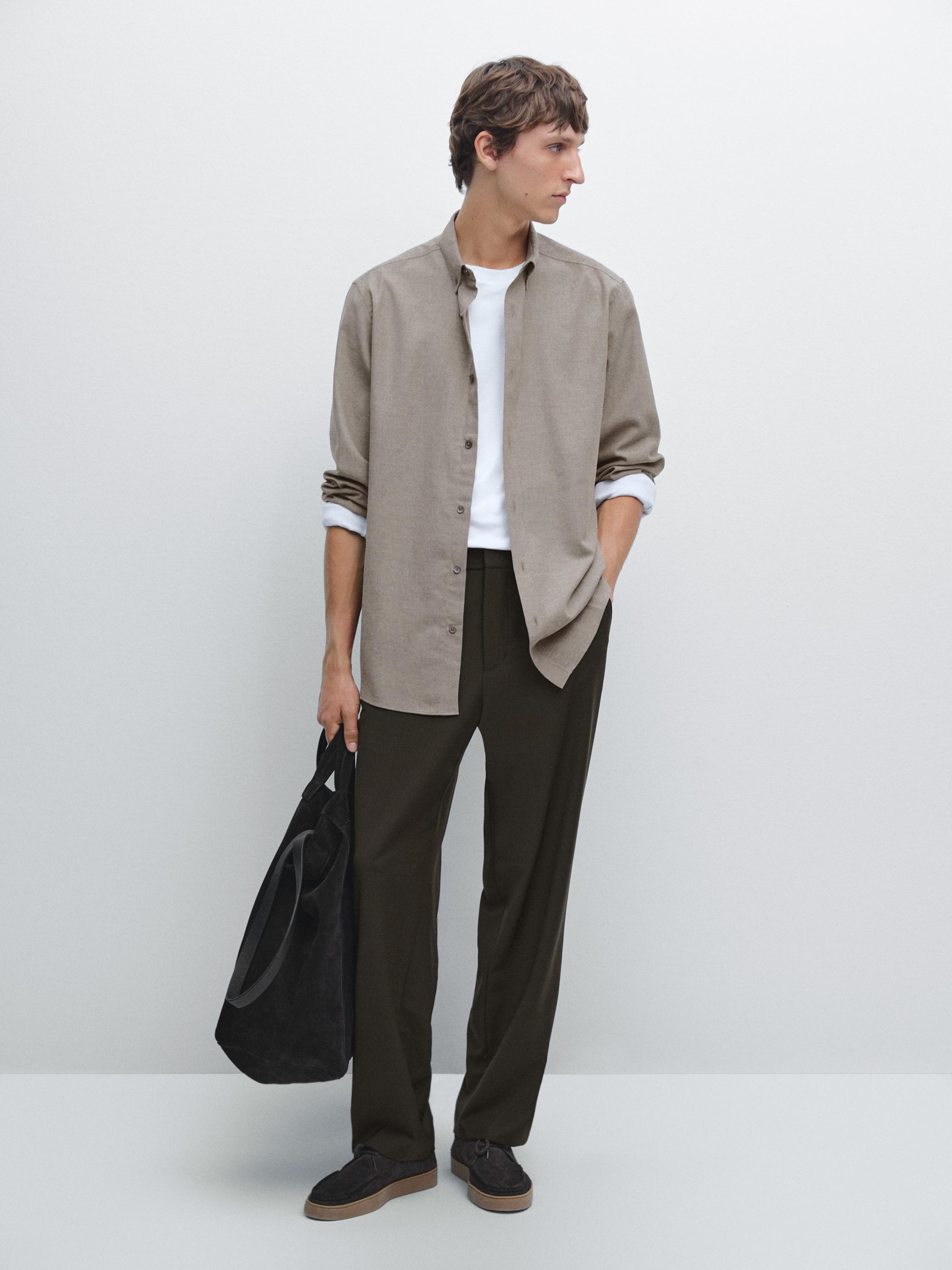 Soft regular fit melange shirt