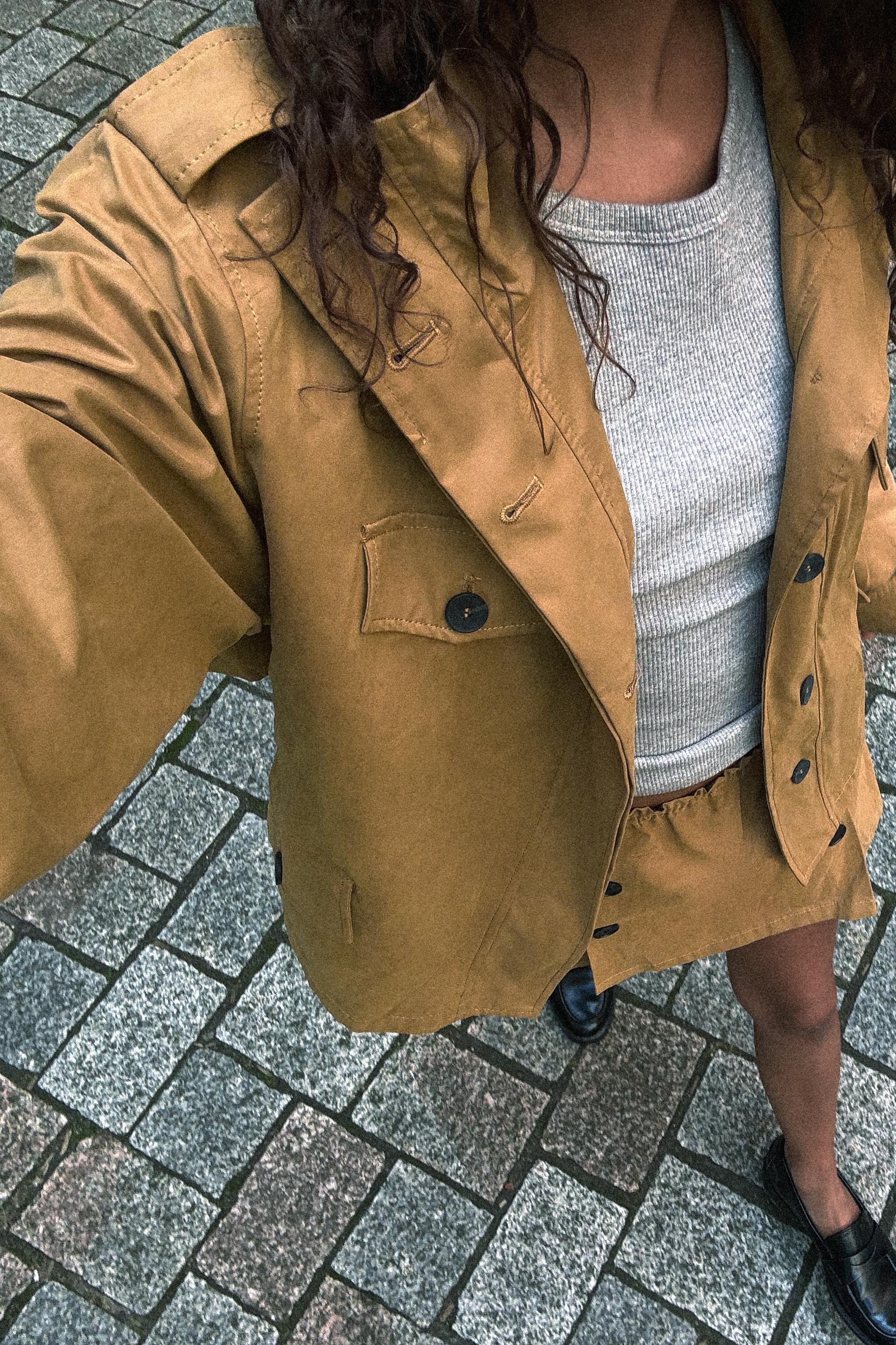CROPPED TRENCH COAT