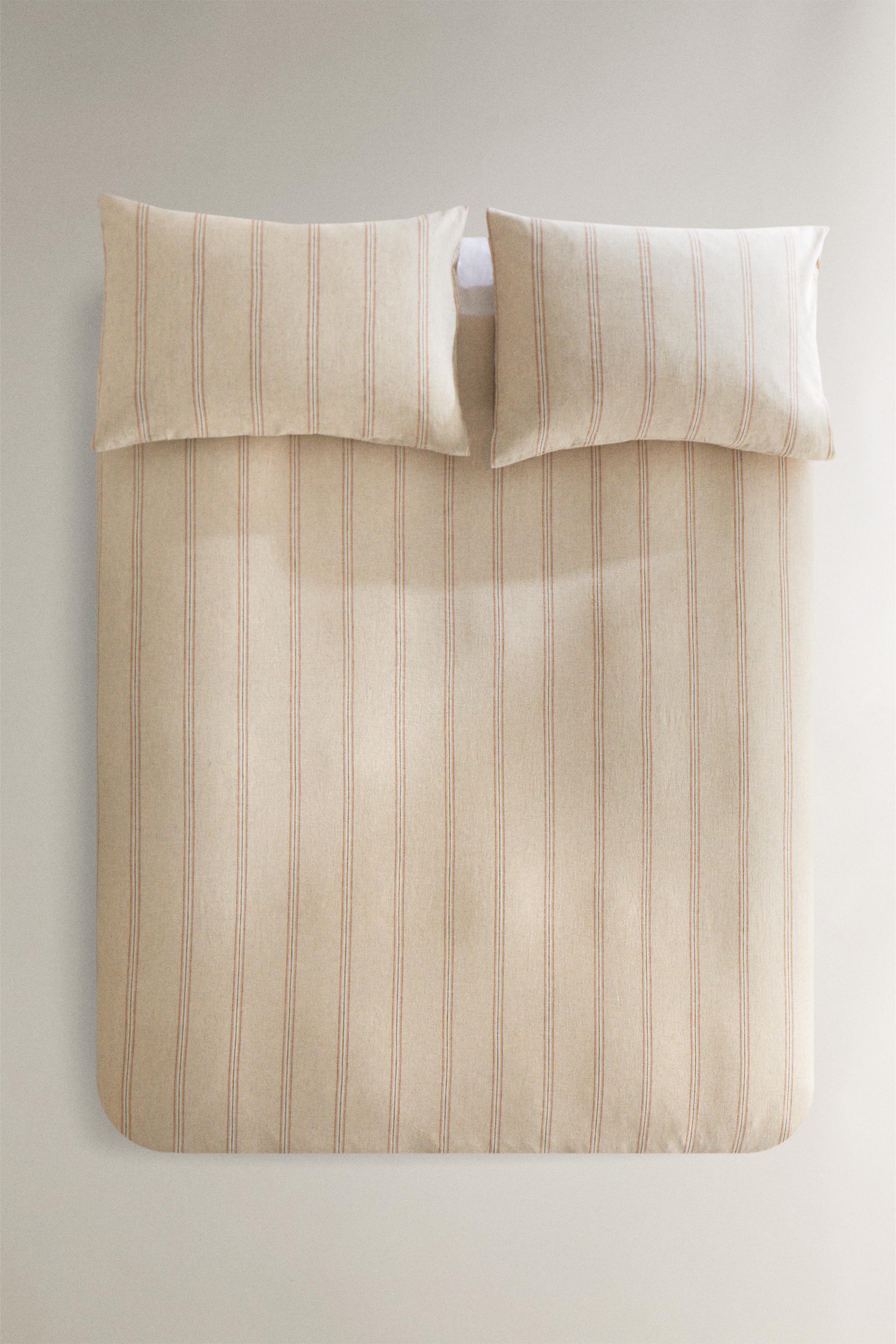 DYED THREAD STRIPED DUVET COVER