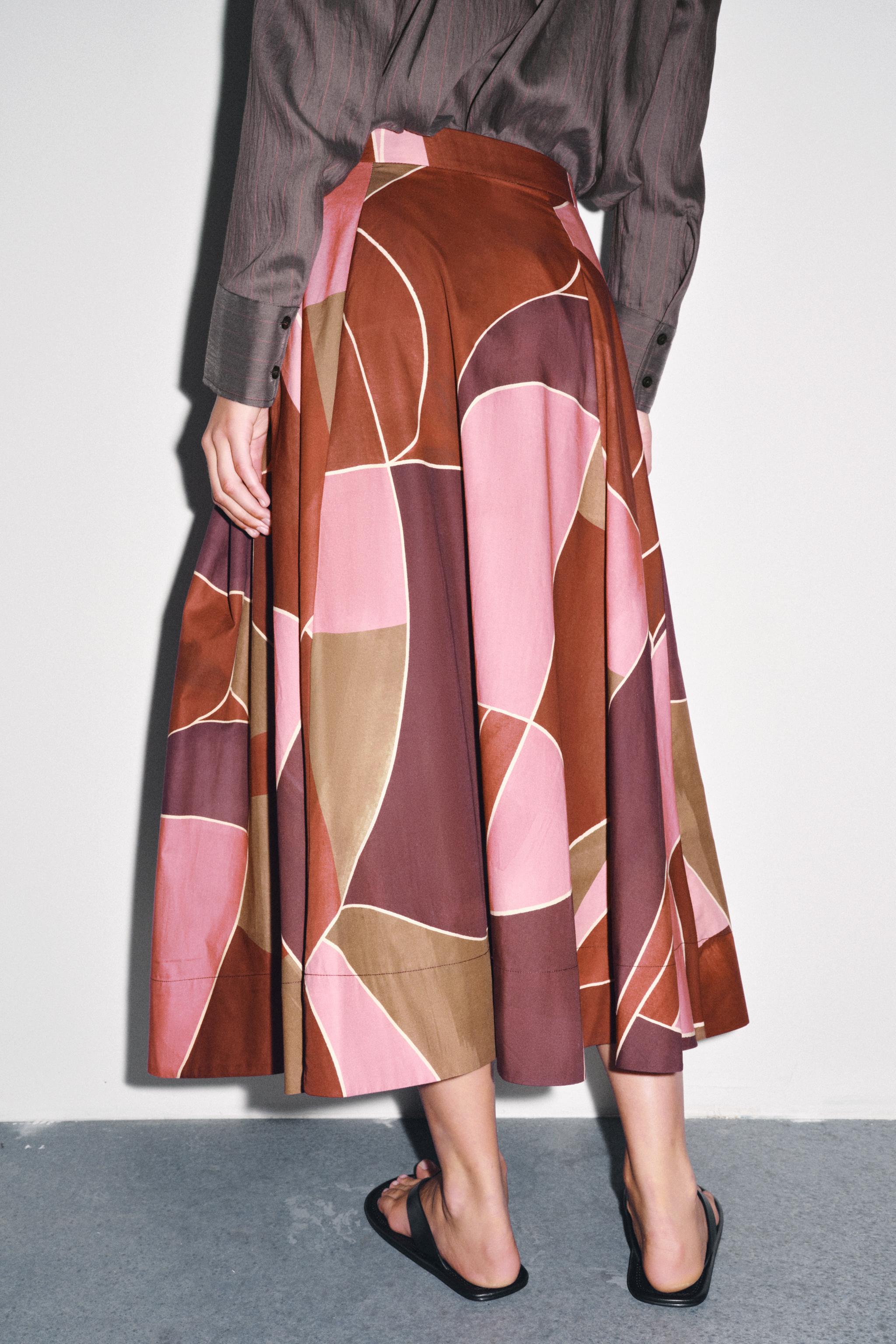 PRINTED MIDI SKIRT ZW COLLECTION