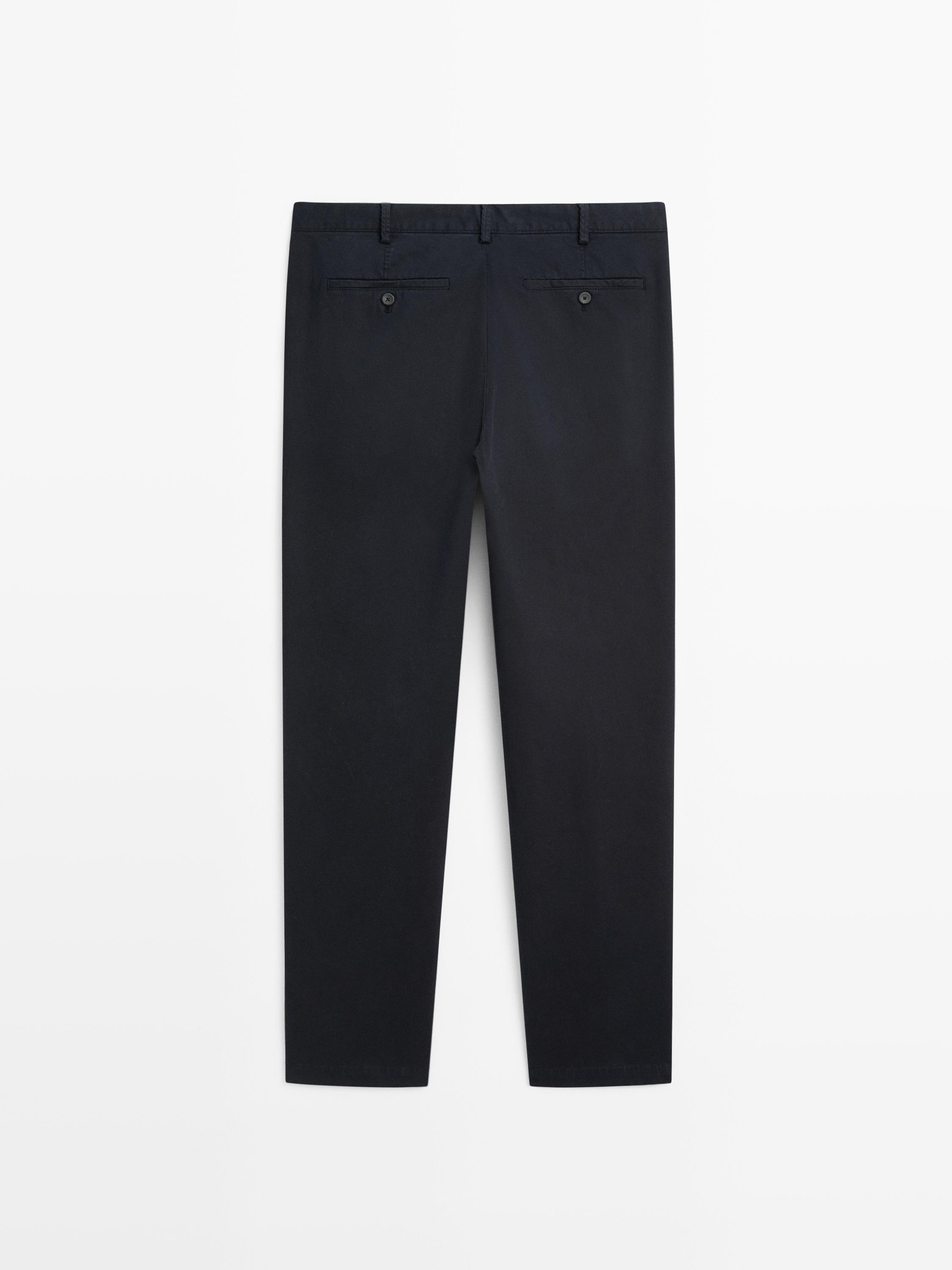 Slim fit textured trousers