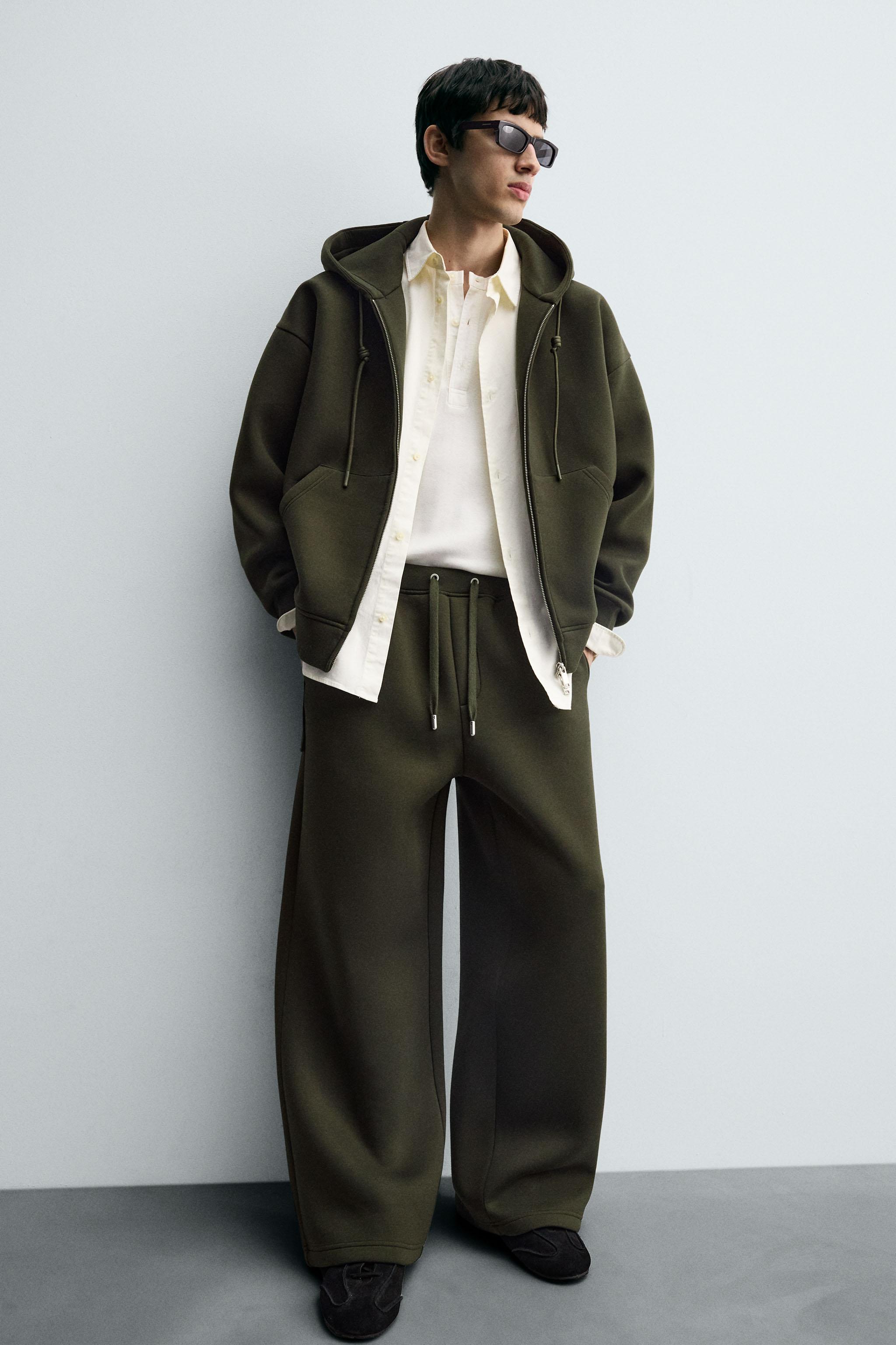 WIDE FIT NEOPRENE EFFECT PANTS