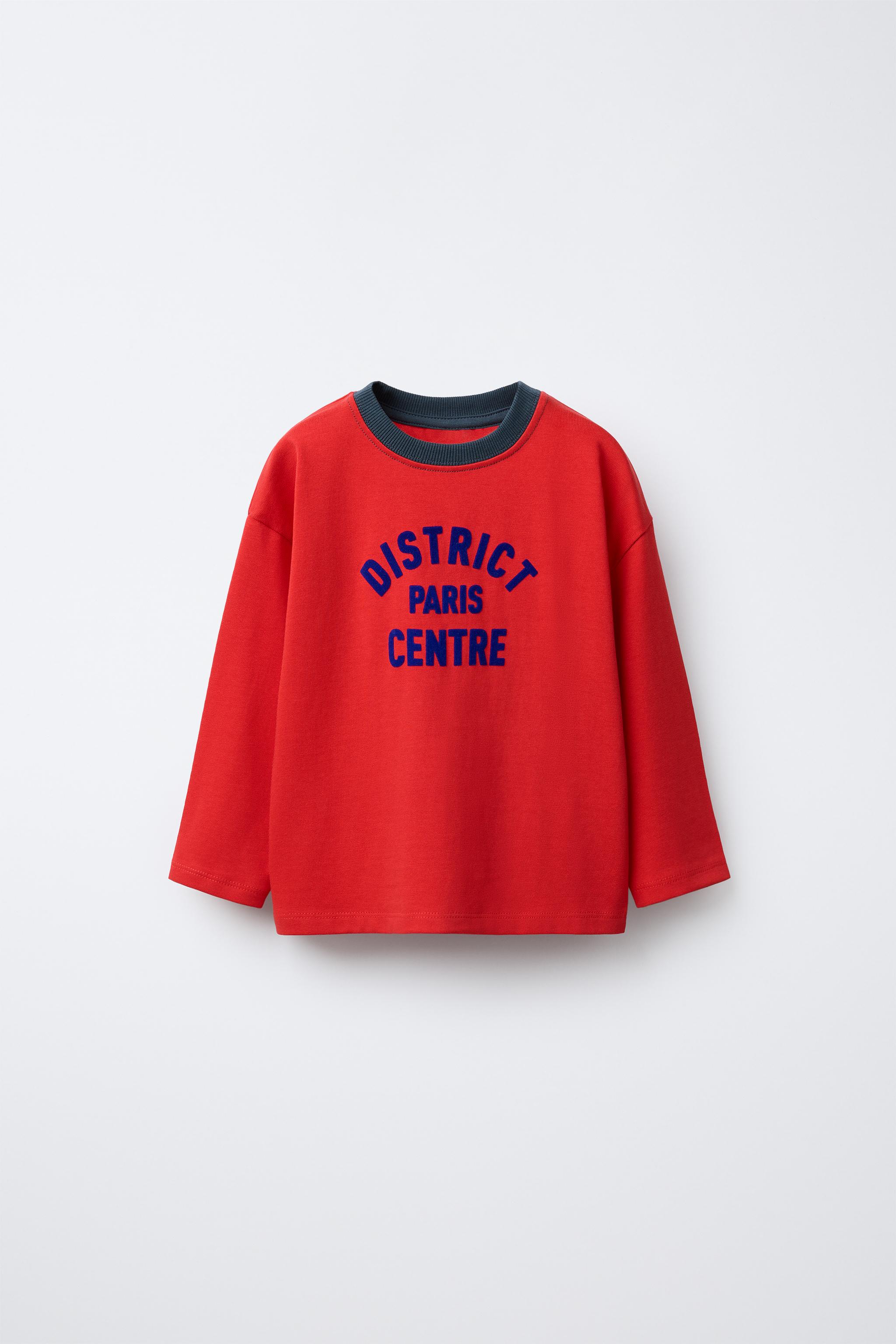 FLOCKED TEXT T-SHIRT