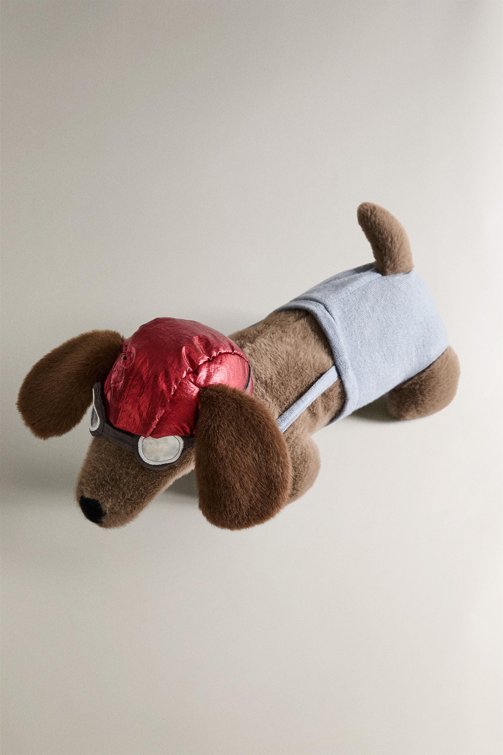 CHILDREN'S DACHSHUND AVIATOR PLUSH TOY