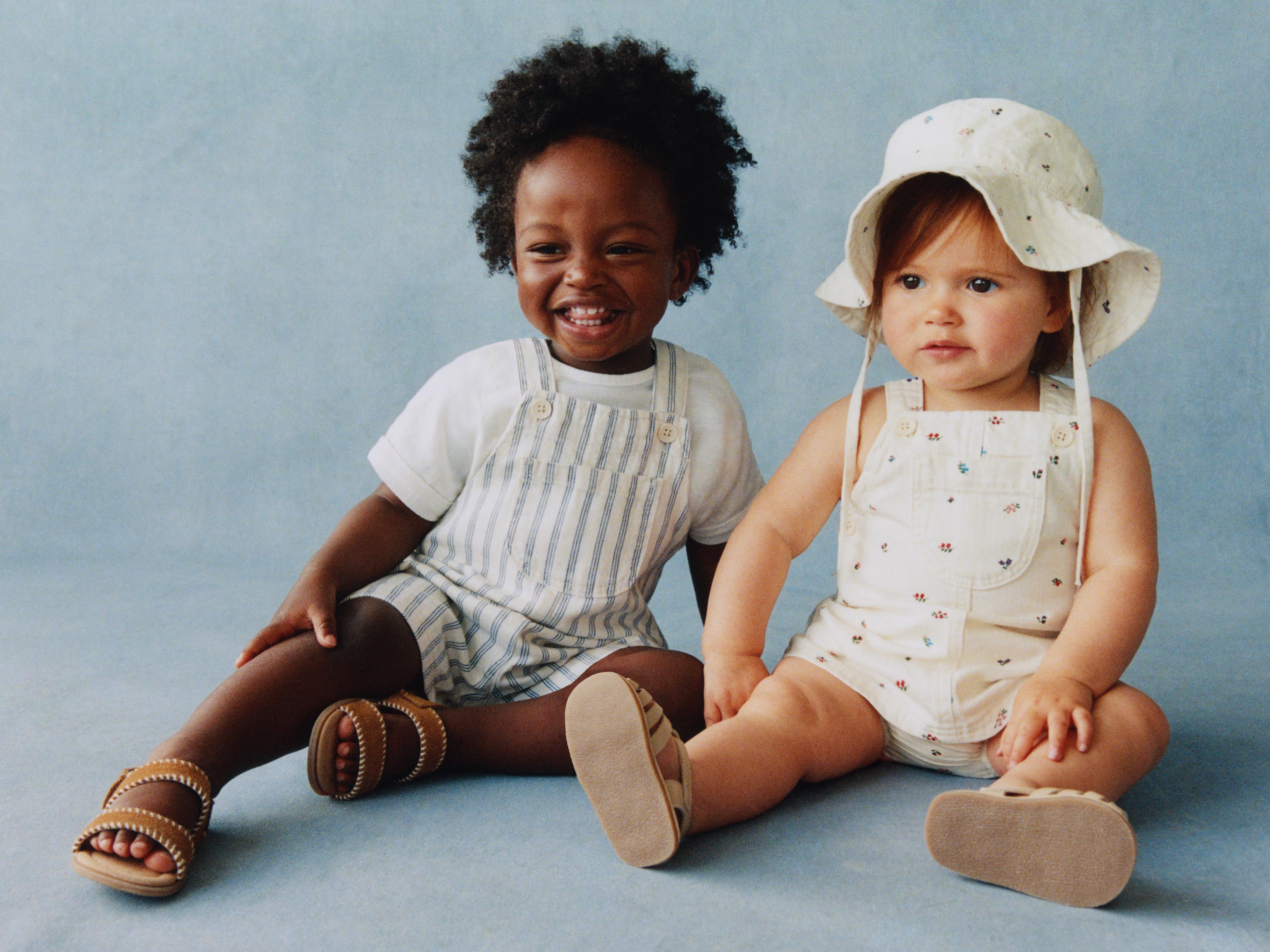 FLORAL TWILL PINAFORE DRESS AND BLOOMERS