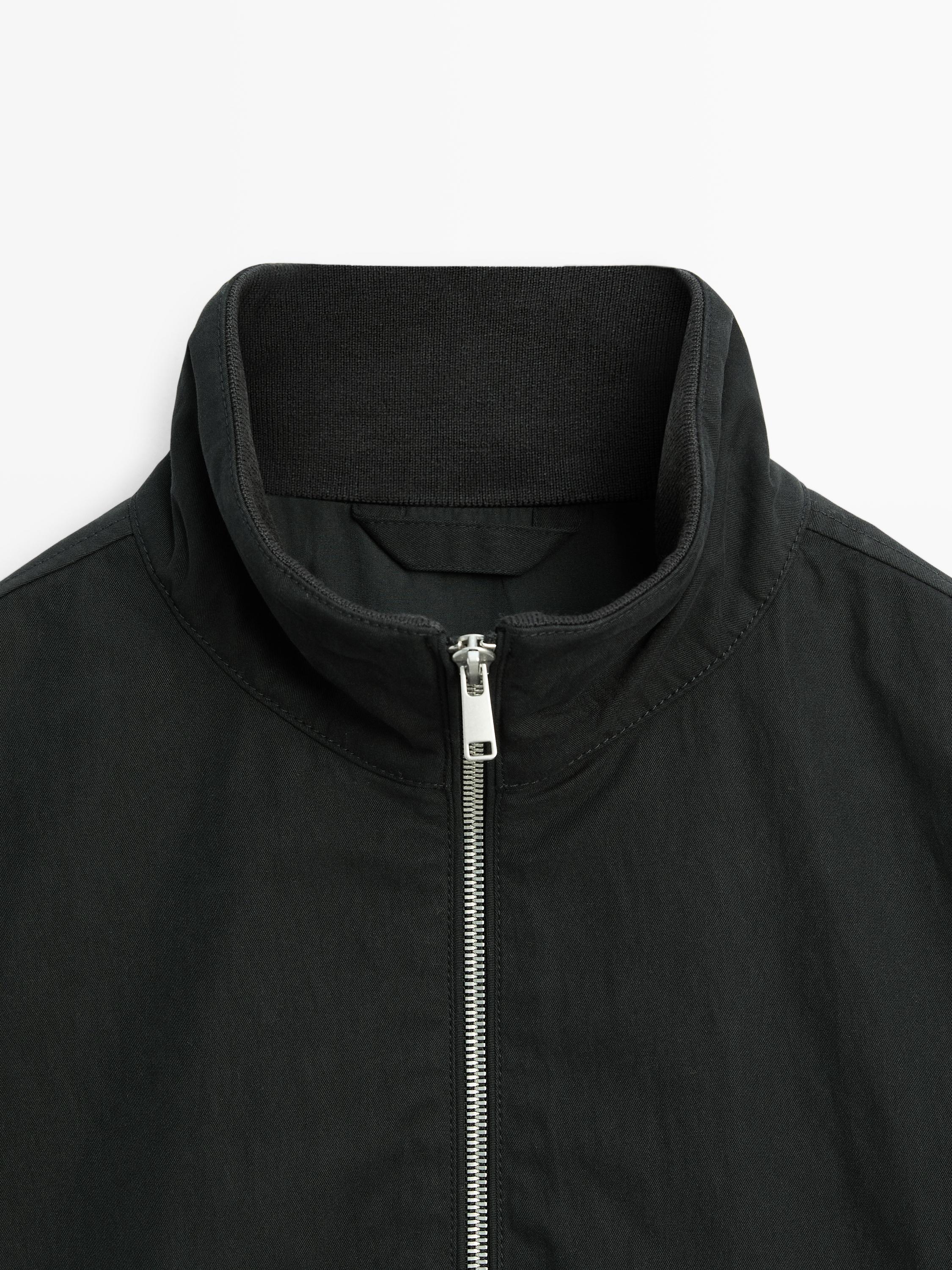 Peach-effect jacket with elbow patch details