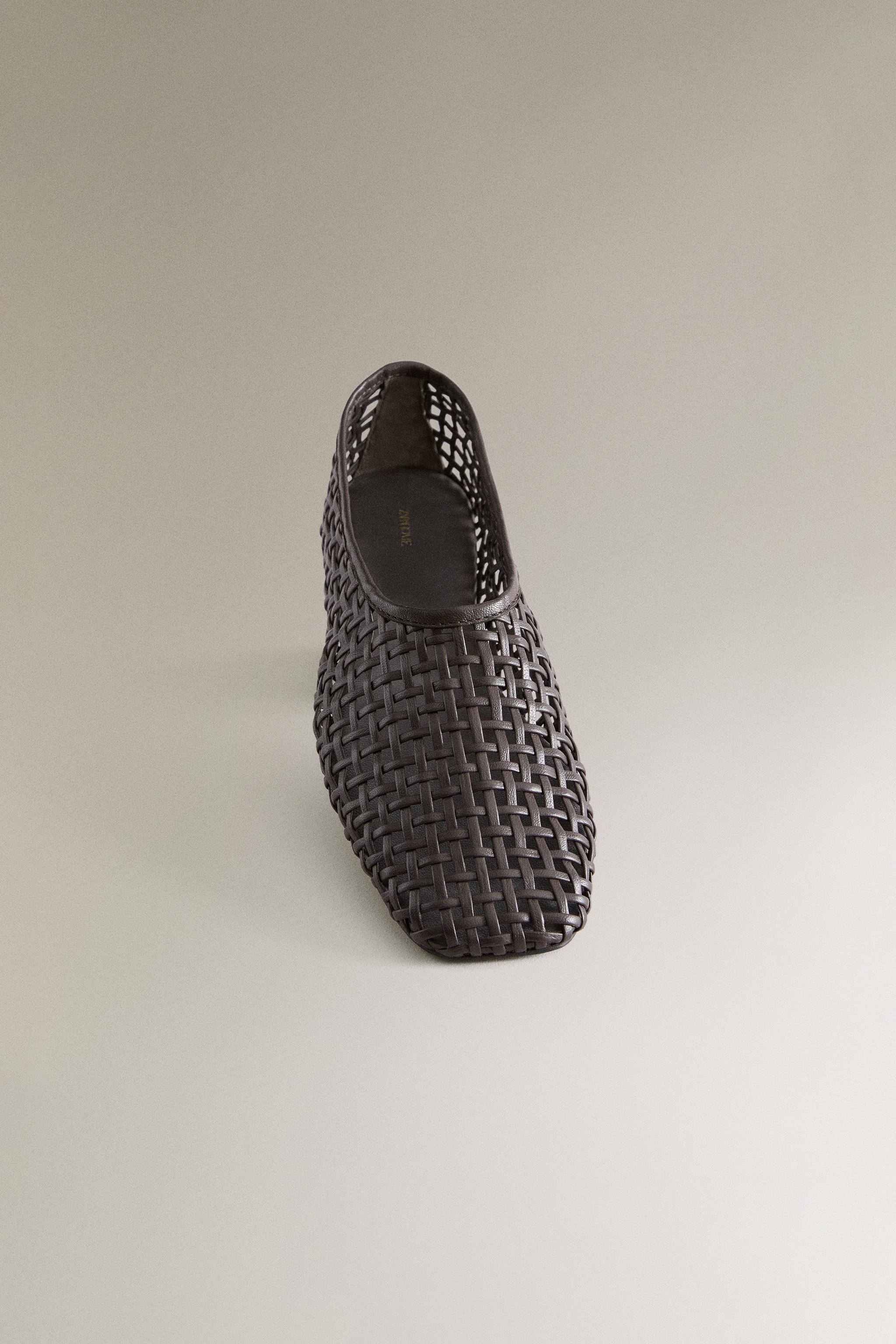 BRAIDED LEATHER BALLET FLATS